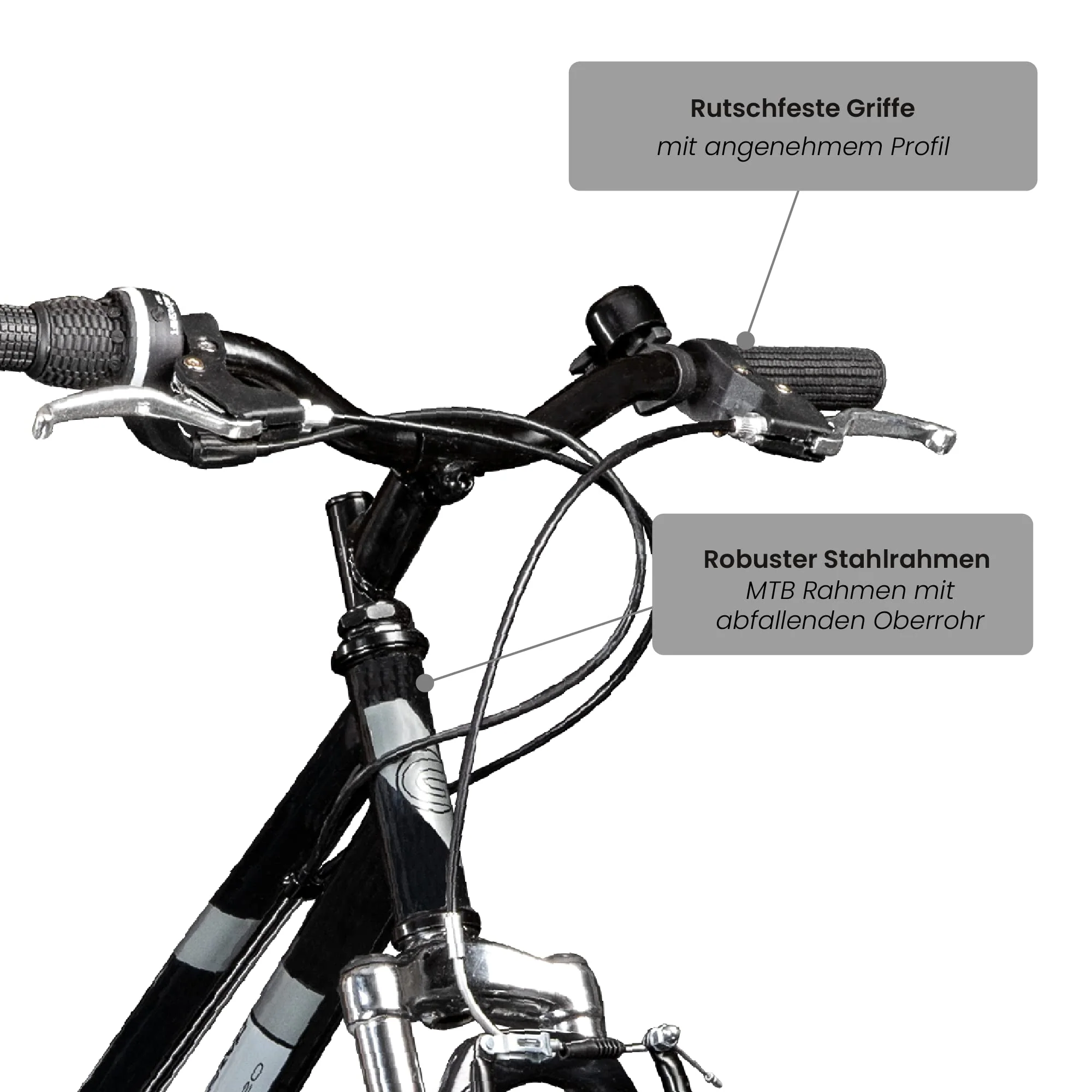Galano GA20 20 Zoll Kinderfahrrad MTB Jugendfahrrad Mountainbike Jugend Kinder Fahrrad ab 6 (schwarz/grau, 26 cm) - Image 2