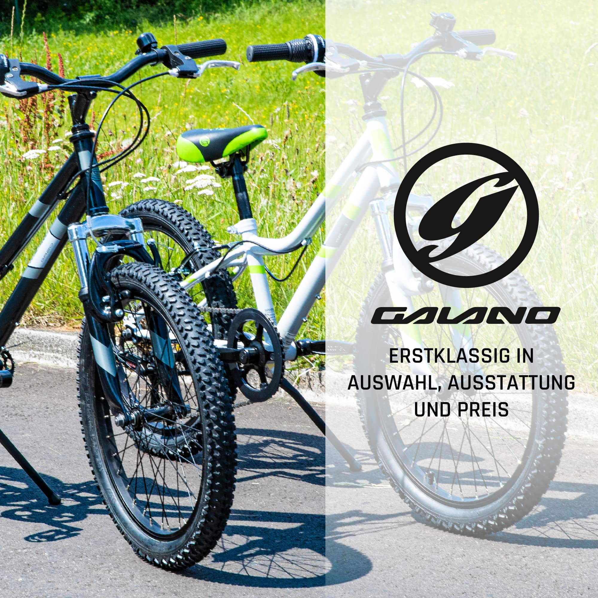 Galano GA20 20 Zoll Kinderfahrrad MTB Jugendfahrrad Mountainbike Jugend Kinder Fahrrad ab 6 (schwarz/grau, 26 cm) - Image 3