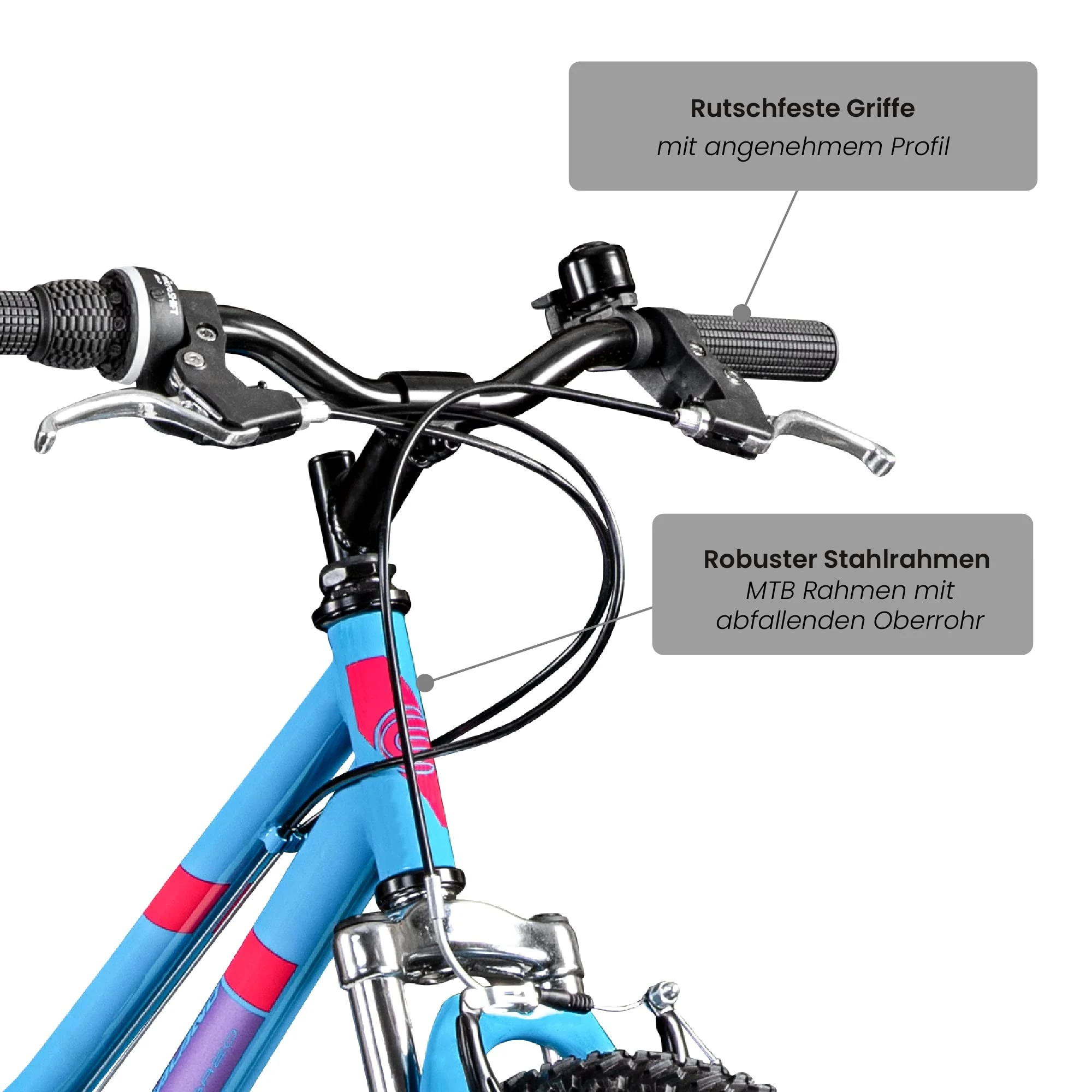 Galano GA20 Kinder Fahrrad ab 120-135cm oder 6 Jahre 7 Gang Mountainbike 20 Zoll für Mädchen oder Jungen Kinderfahrrad Hardtail MTB vorne gefedert, leicht (blau, 26 cm) - Image 4