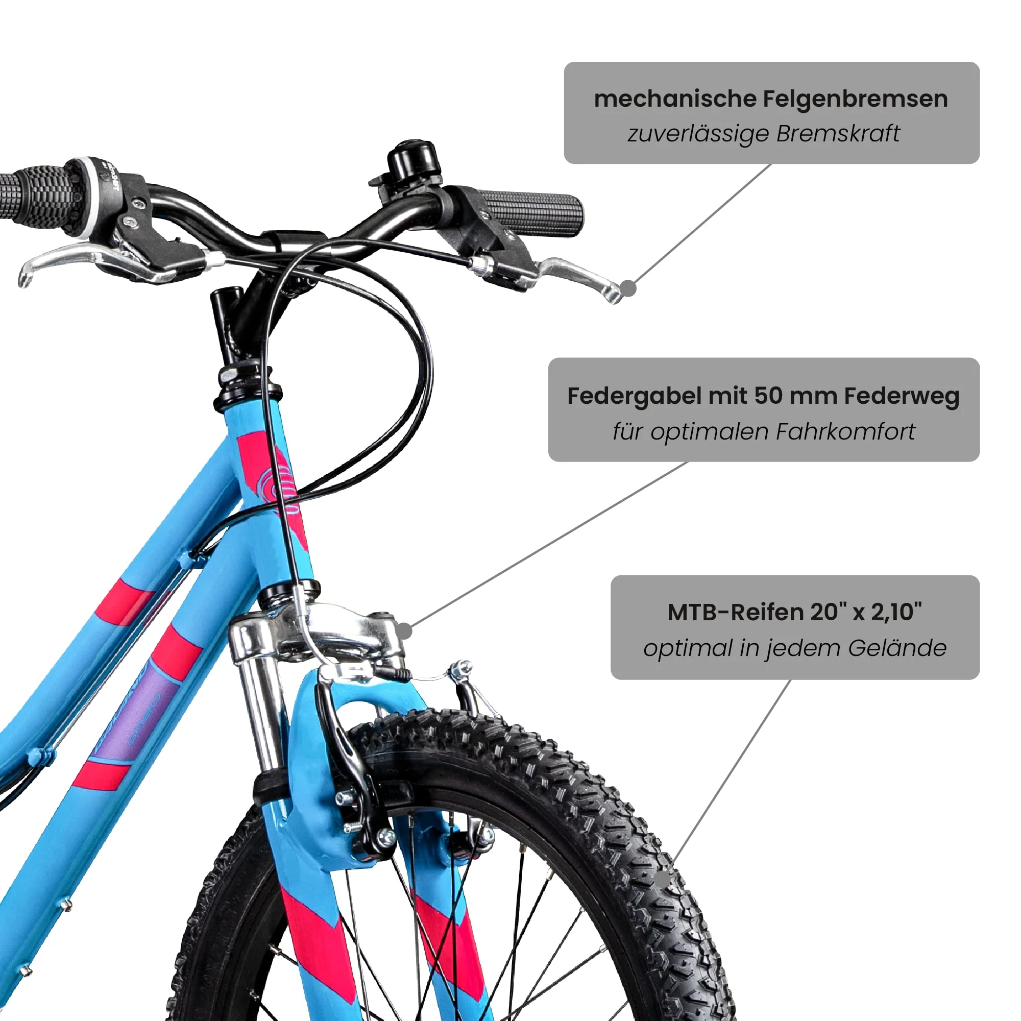 Galano GA20 Kinder Fahrrad ab 120-135cm oder 6 Jahre 7 Gang Mountainbike 20 Zoll für Mädchen oder Jungen Kinderfahrrad Hardtail MTB vorne gefedert, leicht (blau, 26 cm) - Image 7