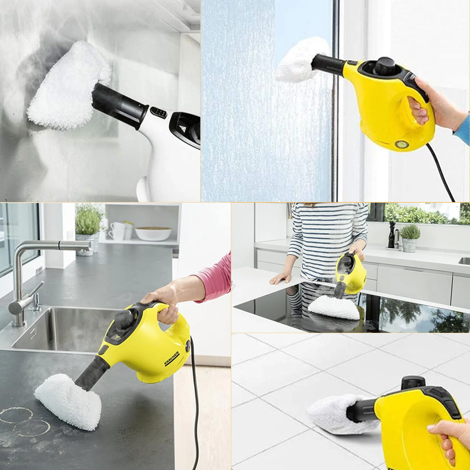 Galerie SV 8 Stück Mikrofaser Überzugsset - Dampfreinigerzubehör für die Handdüse - für Kärcher Dampfreiniger EasyFix SC 2, SC 3, SC 4, SC 5 (8 Handdüse) - Image 5
