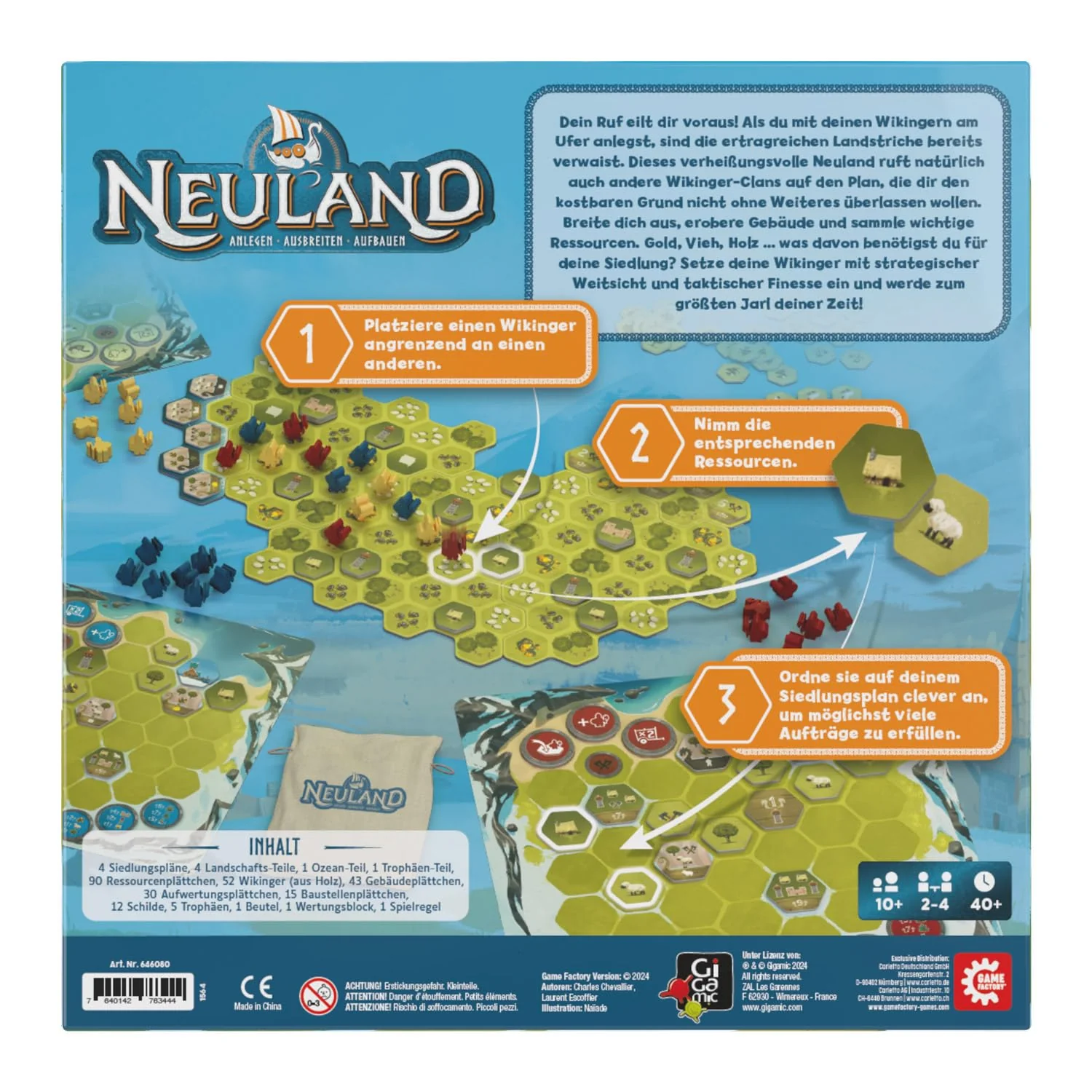 Game Factory 646080 Neuland, strategisches Familienspiel ab 10 Jahren, taktisches Brettspiel für 2-4 Spieler, Gesellschaftsspiel - Image 6