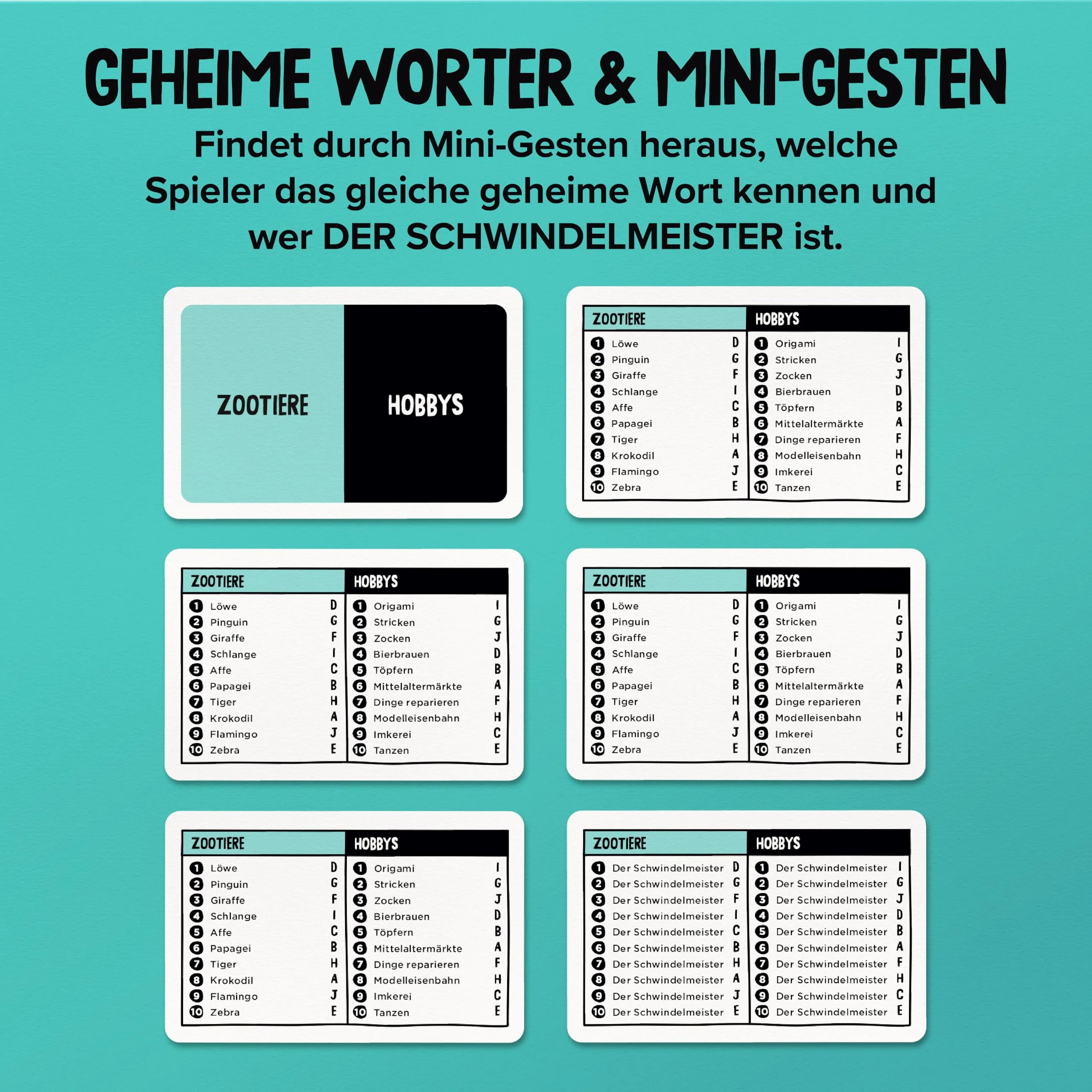 Gamely Der Schwindelmeister: Das witzige Partyspiel mit Mini-Gesten & Bluff – im Taschenformat. Perfekt für Erwachsene, Teenies & Familien! - Image 3