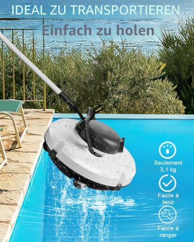 GAMPLAE (2026 Neu) Poolroboter, Kabelloser Poolsauger Akku mit 120 Min Laufzeit, Dual Motoren Poolreiniger, Selbsteinparkfunktion, Tragbar Poolroboter Akku für Flache Böden Pools bis zu 100 m² - Image 7