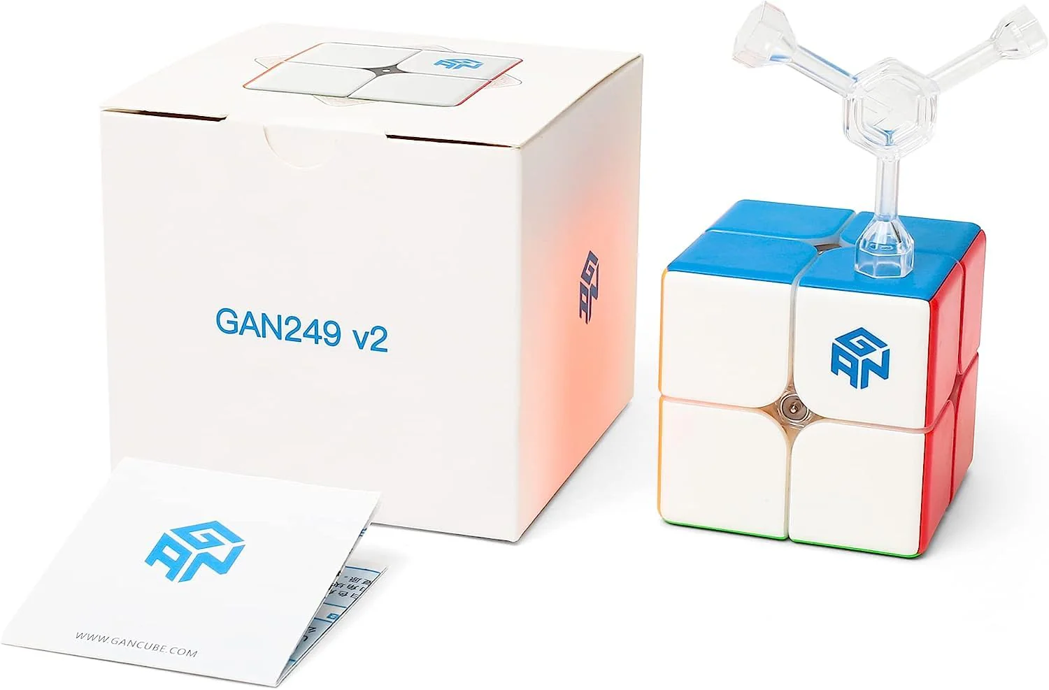 GAN 249 v2 Speed Cube 2x2, Mini Zauberwürfel Original Stickerless 48mm - IPG v4 Kern & GES v3 & Elastische Anpassung, Erwachsene und Kinder-Nicht Magnetisch - Image 2