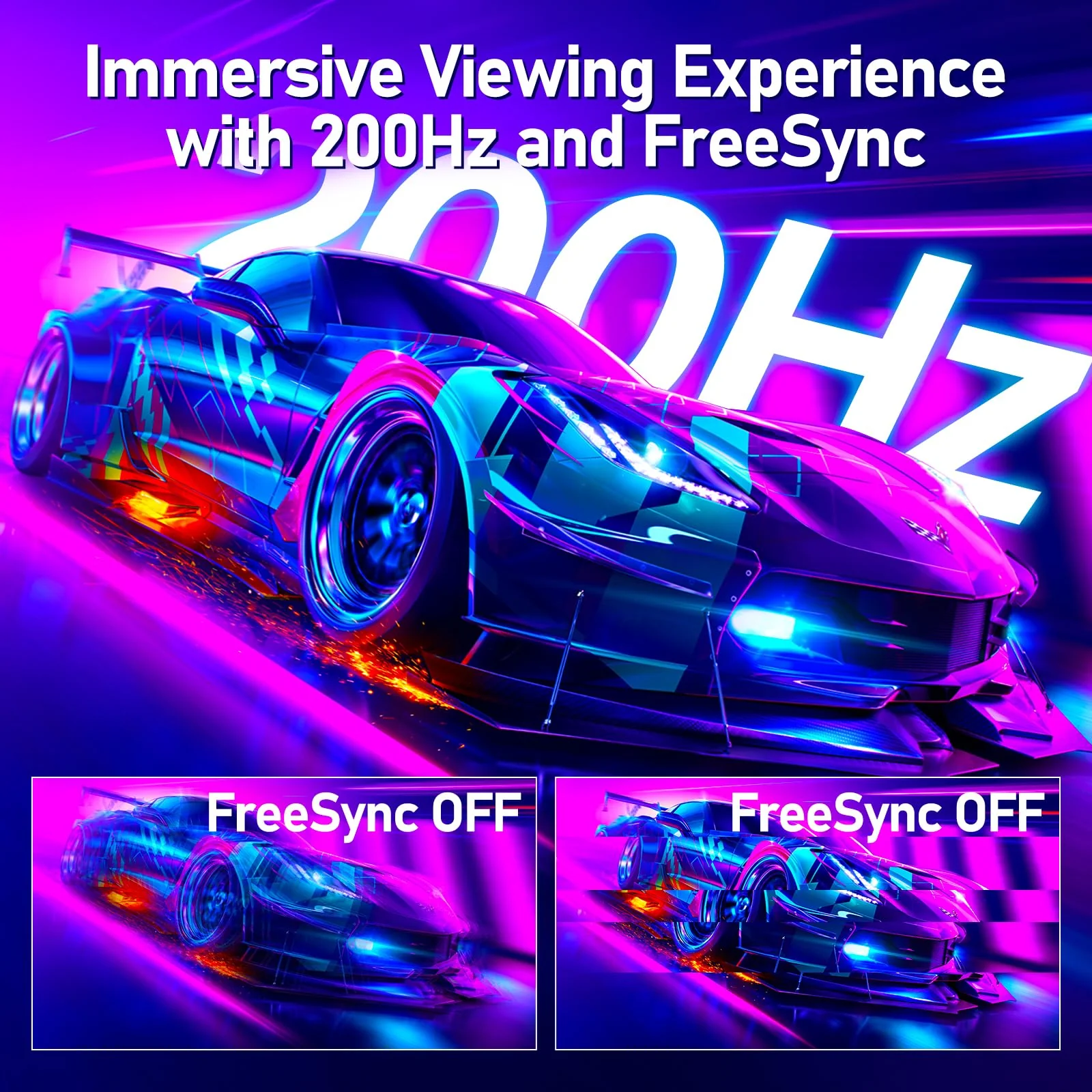Gawfolk 24,5 Zoll Gaming Monitor mit Lautsprechern, 200 Hz PC Bildschirm FHD 1080P Rahmenlose Computermonitore, DisplayPort, HDMI, Augenpflege - Image 7