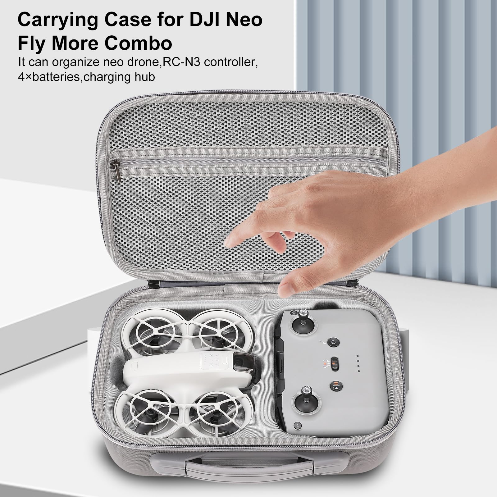 Gebrazy Neo Tasche,Tasche für DJI Neo Fly More Combo,DJI Neo Tasche,Tragbare Reisetasche für DJI Neo Drone Zubehör,Tragetasche für DJI Neo Drone Zubehör und RC-N3 Fernsteuerung. - Image 3