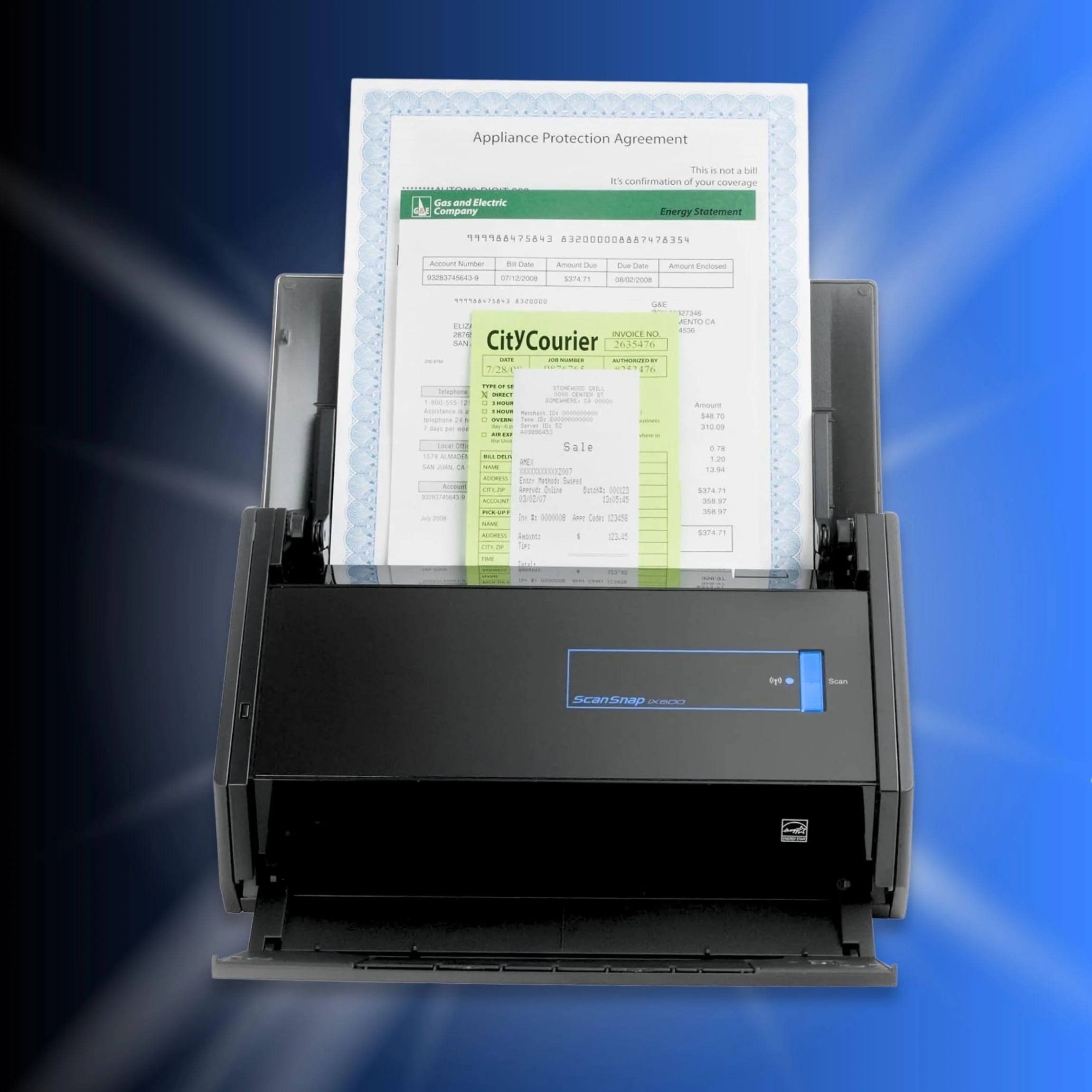 Gedikum Fujitsu IX500 ScanSnap USB High-Speed Cloud-fähiger Scanner für Dokumente, Fotos und Belege für Mac & PC – 1 Jahr Garantie – ADF mit Duplex-Scan-(Generalüberholt) - Image 3