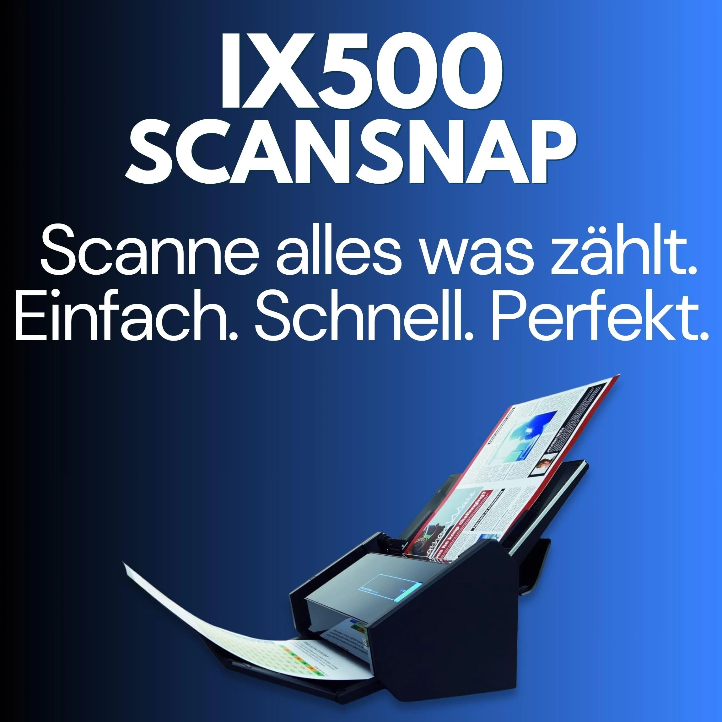 Gedikum Fujitsu IX500 ScanSnap USB High-Speed Cloud-fähiger Scanner für Dokumente, Fotos und Belege für Mac & PC – 1 Jahr Garantie – ADF mit Duplex-Scan-(Generalüberholt) - Image 4