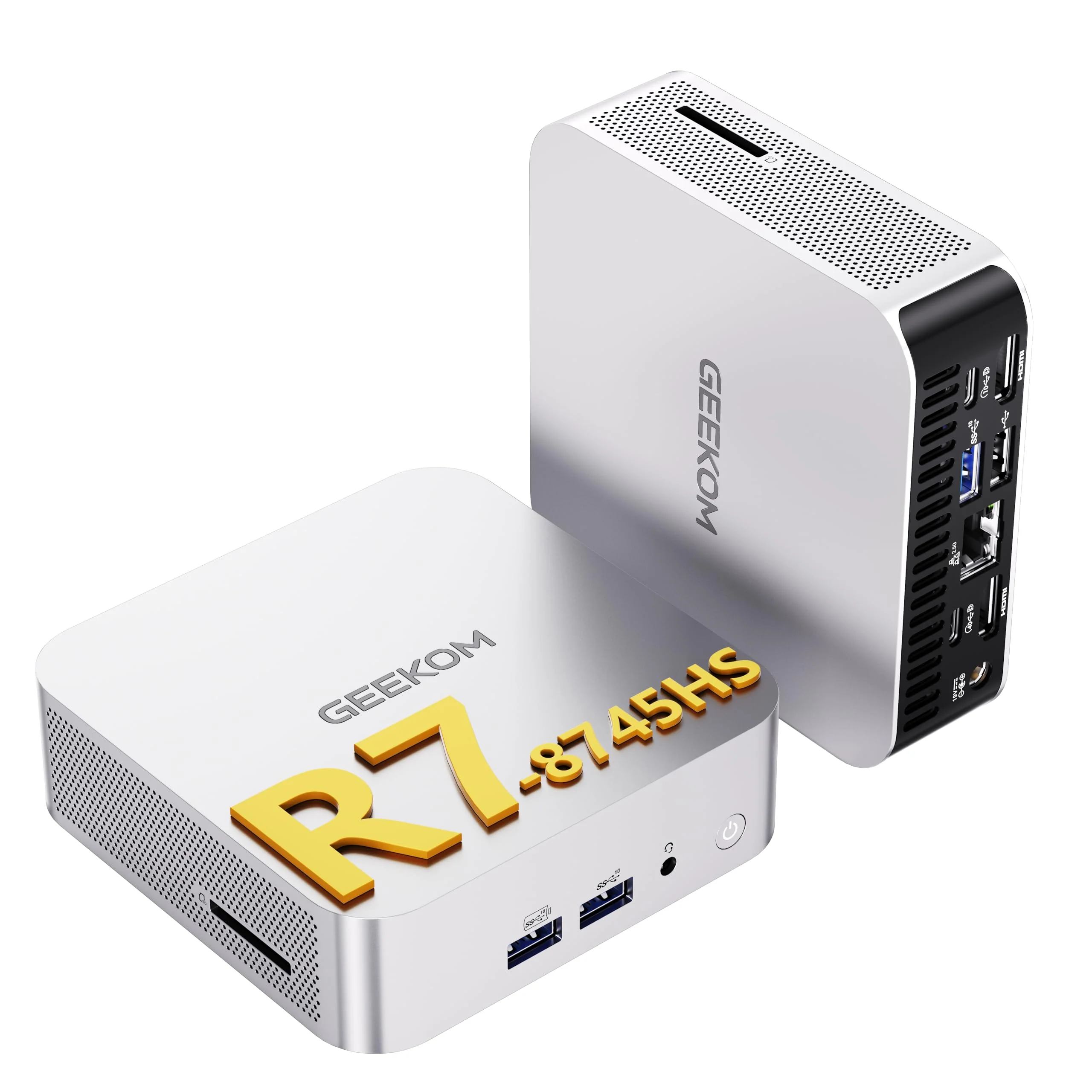 GEEKOM A8 [Die besten Office Mini-PCs] Mini PC mit AMD Ryzen 7 8745HS(3-Jahren-Garantie), 32GB DDR5 & 1TB SSD Windows 11 Pro Mini Computer, AMD Radeon 780M | 6X USB | 8K | für Homeoffice