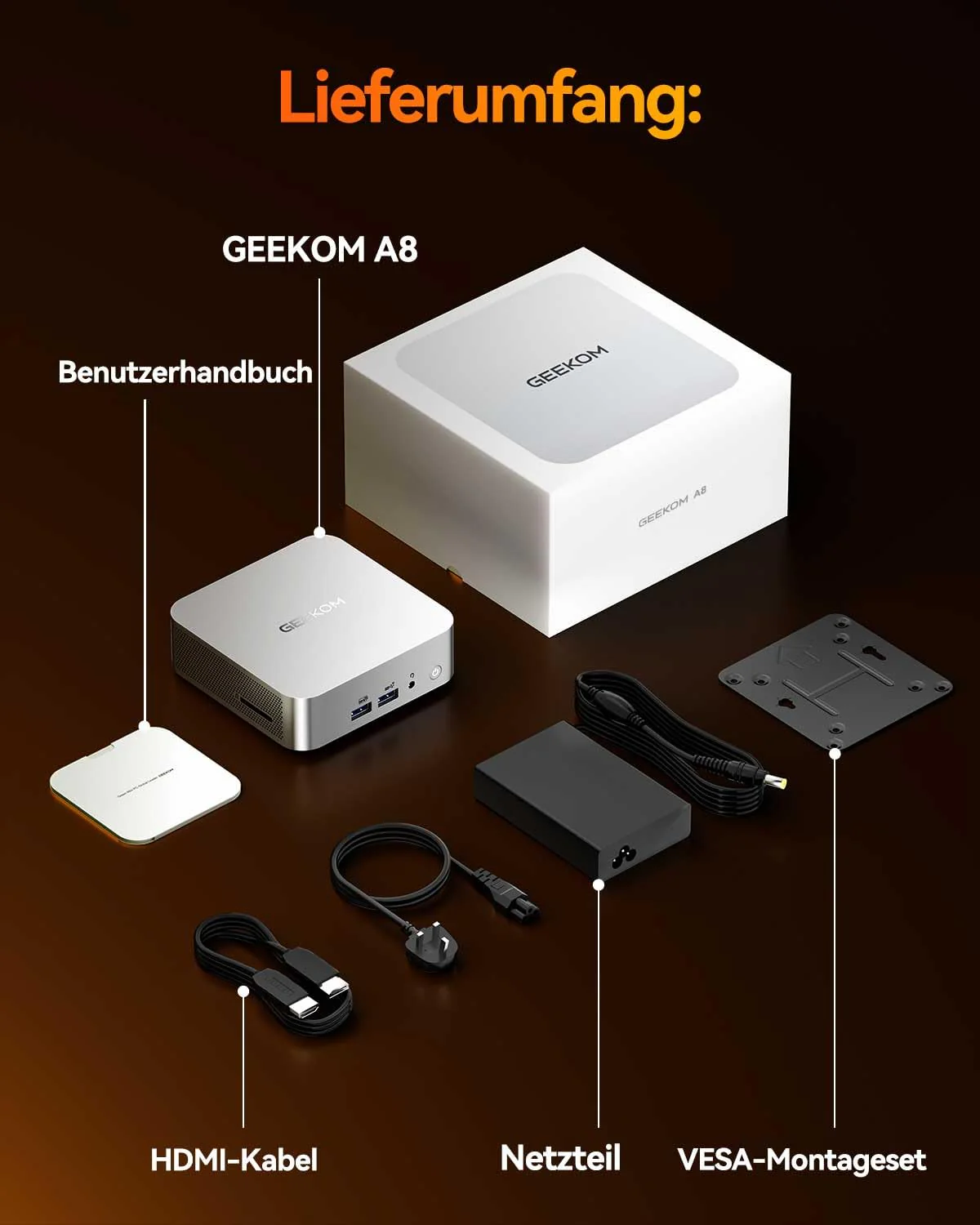 GEEKOM A8 [Die besten Office Mini-PCs] Mini PC mit AMD Ryzen 7 8745HS(3-Jahren-Garantie), 32GB DDR5 & 1TB SSD Windows 11 Pro Mini Computer, AMD Radeon 780M | 6X USB | 8K | für Homeoffice - Image 2
