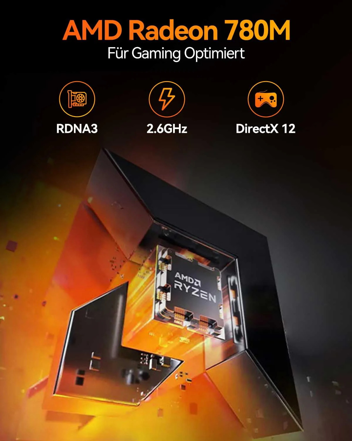 GEEKOM A8 [Die besten Office Mini-PCs] Mini PC mit AMD Ryzen 7 8745HS(3-Jahren-Garantie), 32GB DDR5 & 1TB SSD Windows 11 Pro Mini Computer, AMD Radeon 780M | 6X USB | 8K | für Homeoffice - Image 6