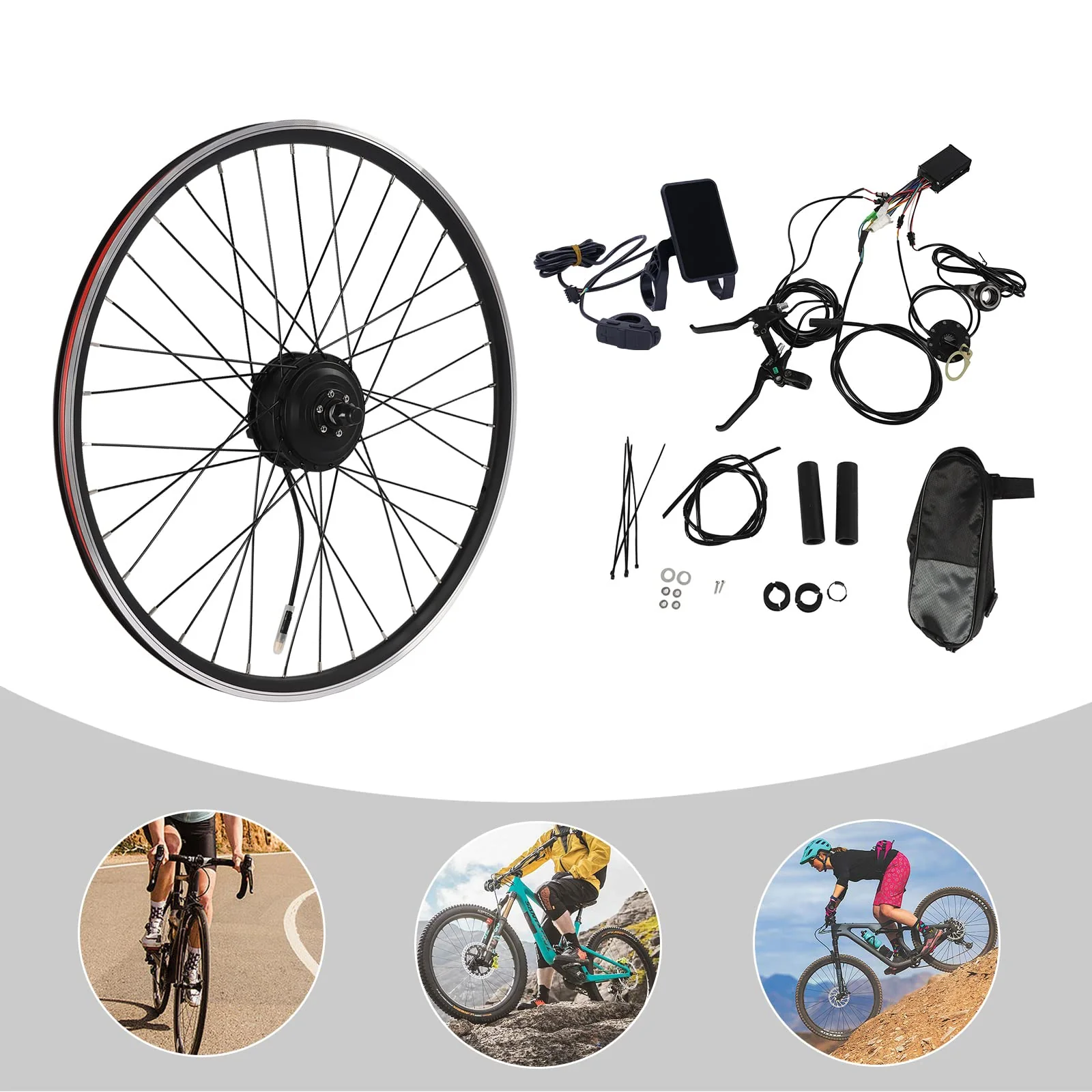 gegeweeret Ebike Umbausatz 28 Zoll 29 Zoll 700C Fahrrad Umbausatz, 36V 250W Elektrofahrrad Bausatz Vorderrad Elektrofahrrad Motor Umbausatz, Geschwindigkeit 28-32km/h (Vorne) - Image 7