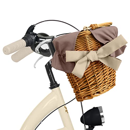 Generic Komfort Fahrrad Citybike Mit Weidenkorb Damenfahrrad Hollandrad, 28 Zoll, Creme-Braun, 7-Gang Shimano - Image 8