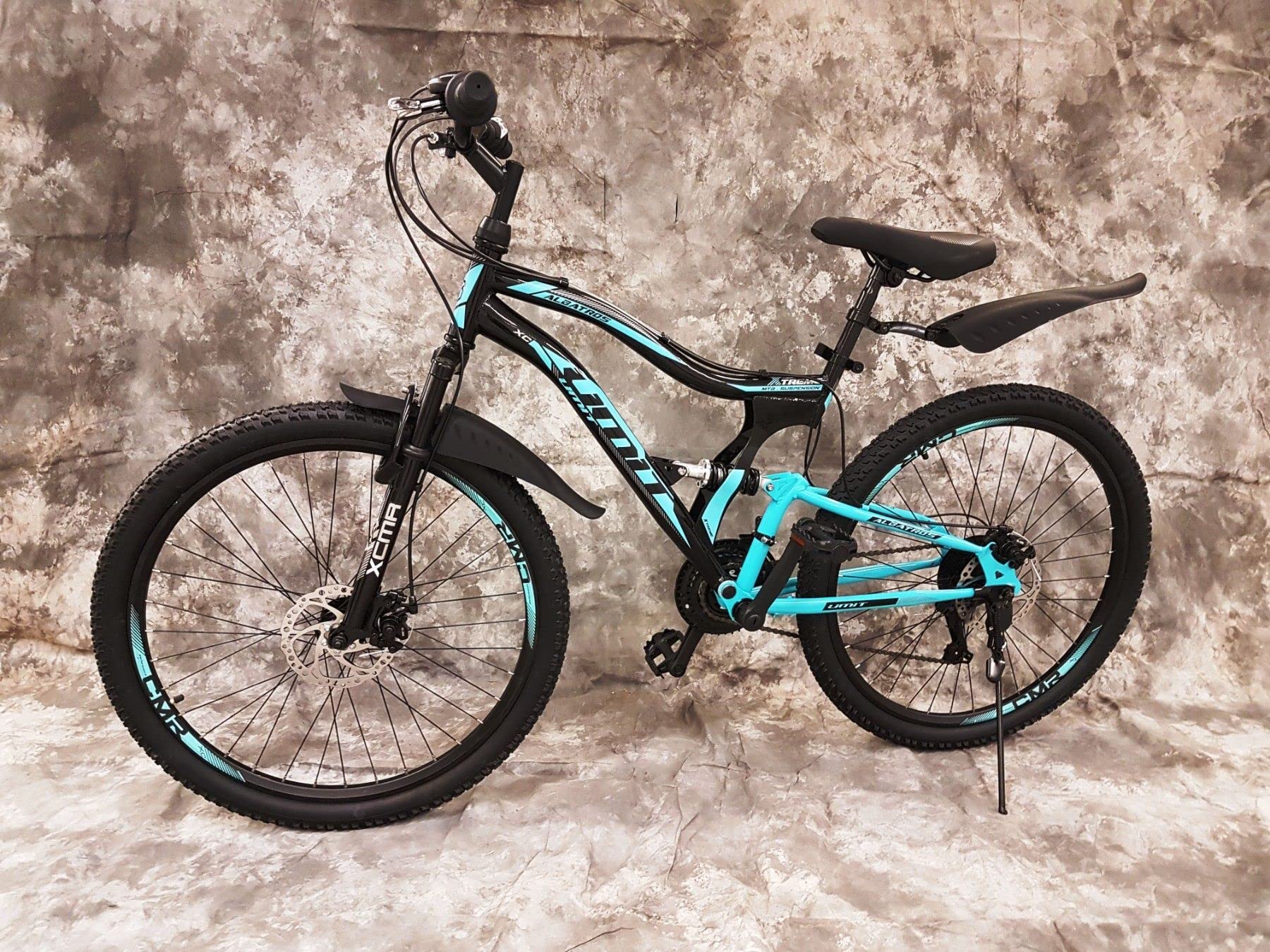 Generisch 26 Zoll MTB Albatros Vollgefedert, 21-Gang Kettenschaltung, Scheibenbremsen NEU 2659-SCHWARZ-TÜRKIS Bitte BEACHTEN AB 155 cm KÖPERGRÖSSE GEEIGNET !!!!!!! - Image 6