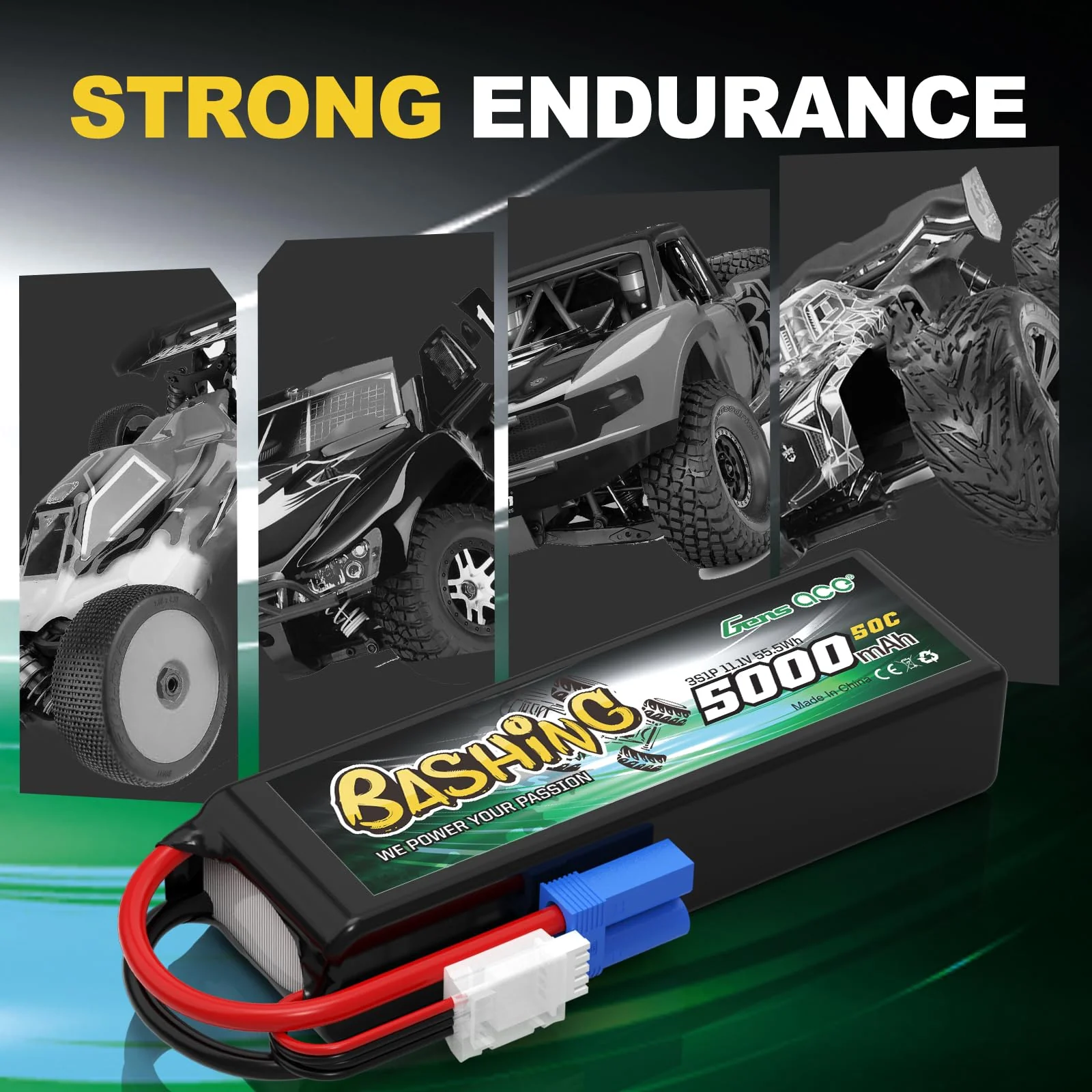 Gens ace 3S Lipo 5000mAh 11.1V 3S1P 50C Bashing Lipo Akku mit EC5 Stecker für die meisten RC-Autos im Maßstab 1/8, 1/10 - Image 3
