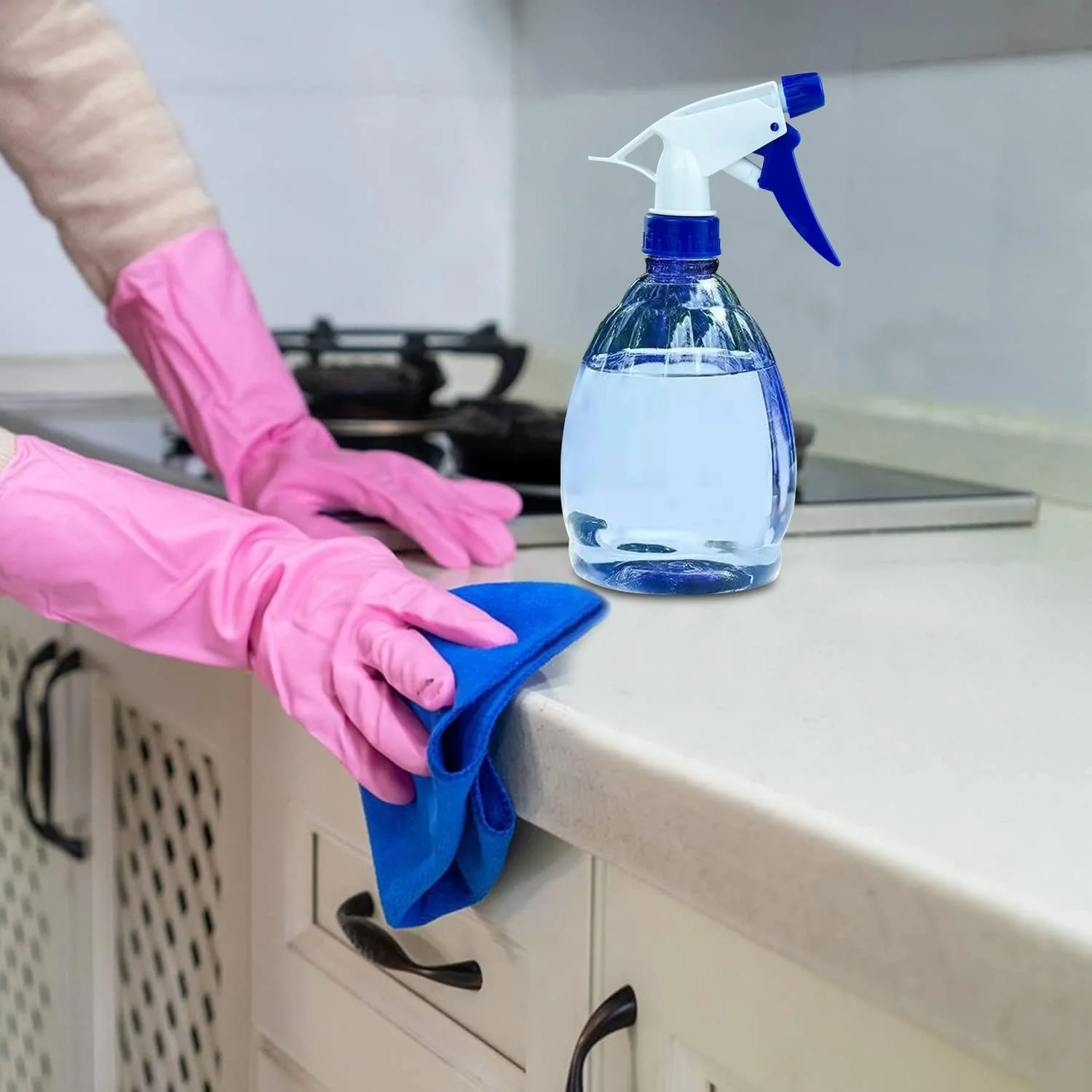 Gentpovth 3 Stücke Nachfüllbare Sprühflaschen 500ml, Leere Sprühflaschen zum Befüllen mit Wasser, mit 2 Modi Verstellbare Sprühkopf, Kunststoff Zerstäuber, für Garten, Bügeln, Reinigungs, Friseur - Image 2