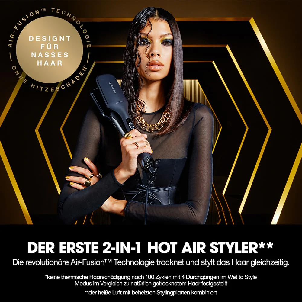 ghd duet hair style | 2-in-1 Glätteisen + Haartrockner, Hot Air Styler für die Verwandlung von nassem zu gestyltem Haar - Schwarz - Image 2