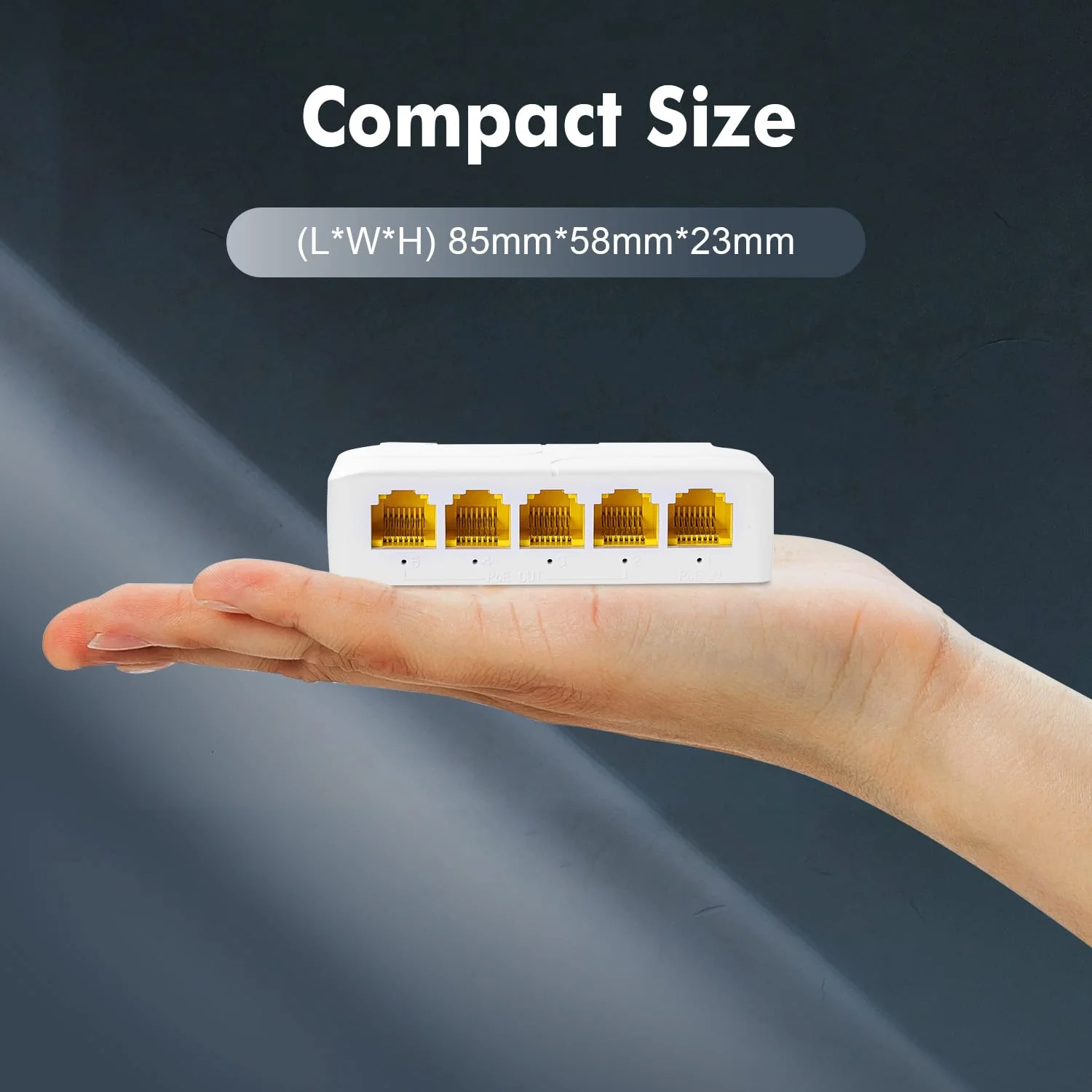 Gigabit PoE Passthrough Switch, 1 PoE in 4 PoE Out Extender, IEEE802.3af/at/bt PoE Powered 90W, 10/100/1000Mbps Ethernet, DIN-Schiene & Wandmontage, Plug and Play - Image 6