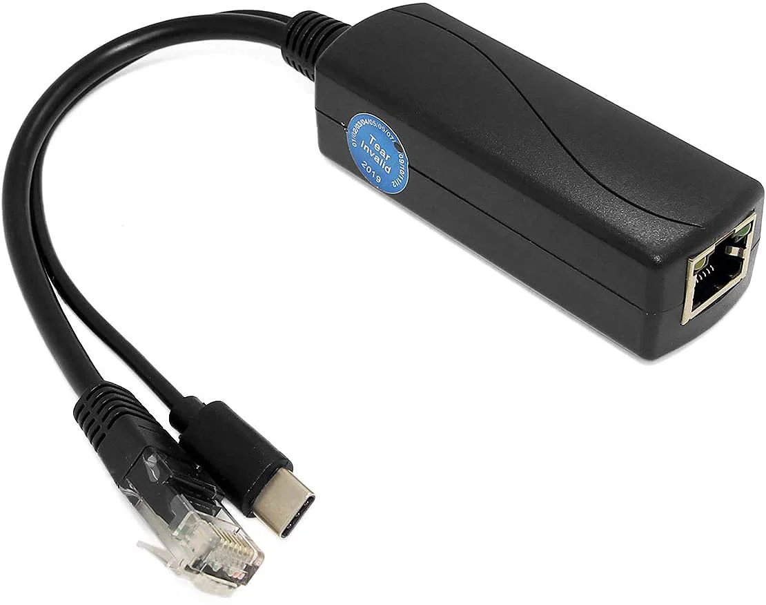 Gigabit Type C PoE Splitter 5V 3A, IEEE 802.3af/at Standard, 10/100/1000Mbps Power Over Ethernet Splitter With RJ45 Port and TypeC Port Splitter Adapter(TYPEC0503G Black) - Image 3