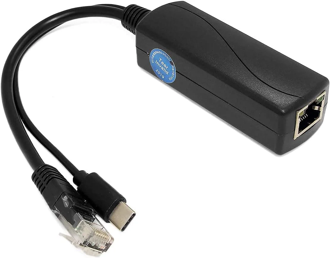 Gigabit Type C PoE Splitter 5V 3A, IEEE 802.3af/at Standard, 10/100/1000Mbps Power Over Ethernet Splitter With RJ45 Port and TypeC Port Splitter Adapter(TYPEC0503G Black) - Image 4