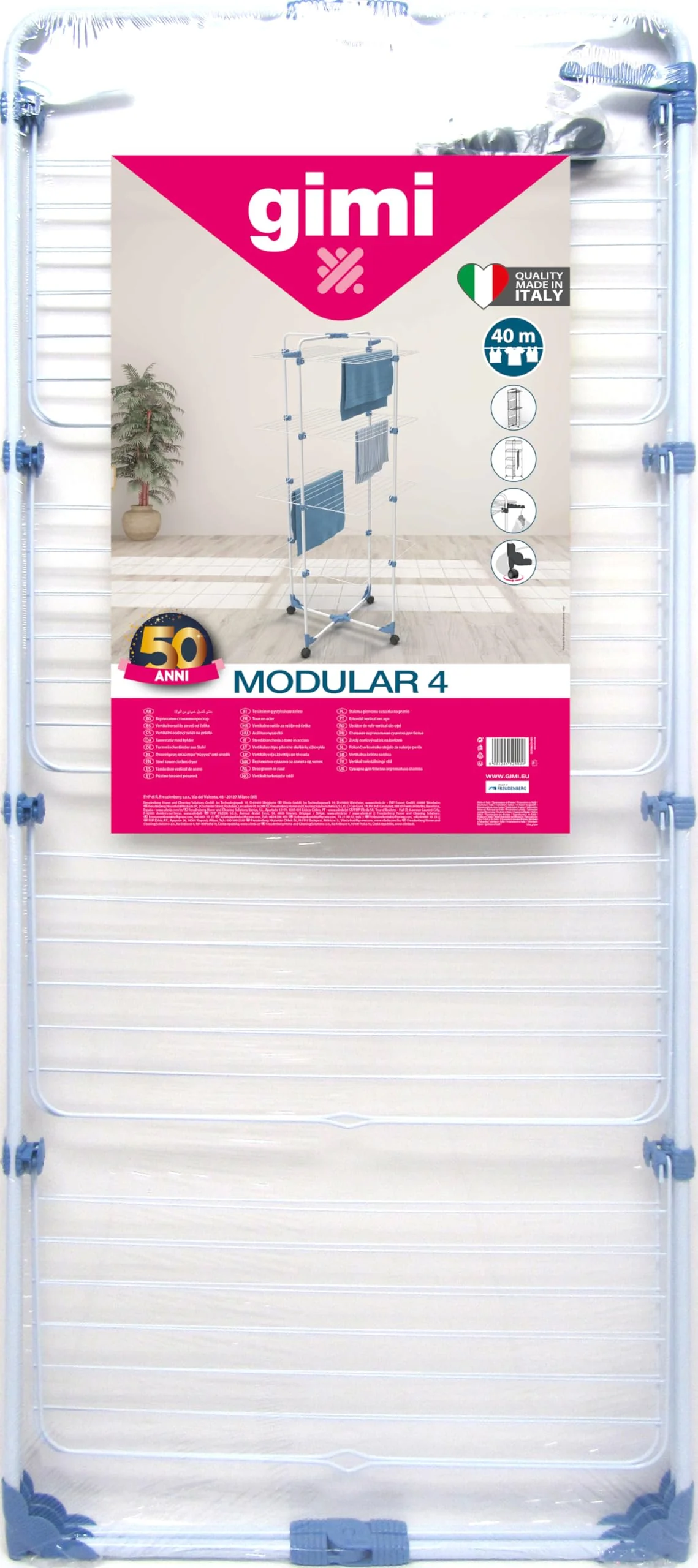 Gimi Modular 4 Turm-Wäscheständer aus Stahl, 40 m Trockenlänge - Image 2