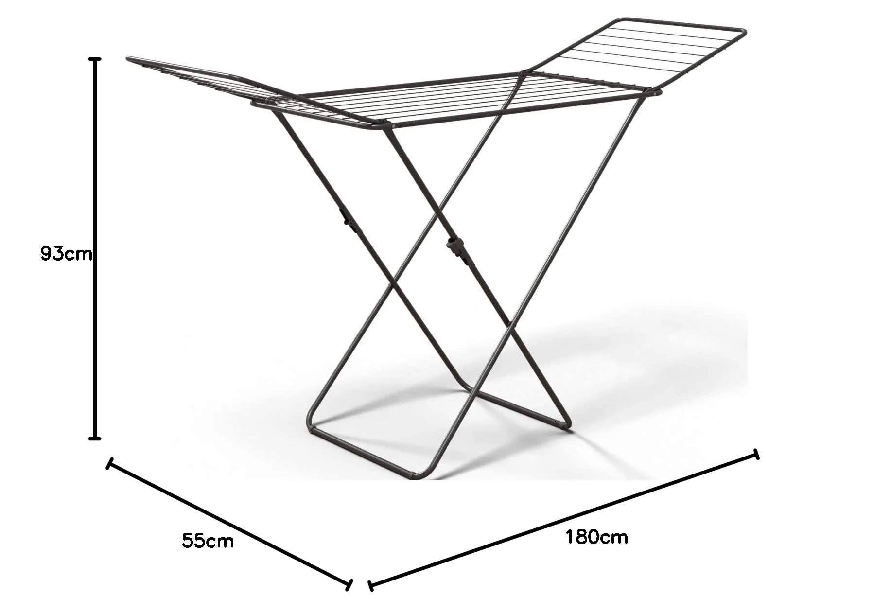 Gimi Tendedero Wäscheständer X-Leg Glory, Metall, Schwarz, 180 x 55 x 93 cm - Image 3