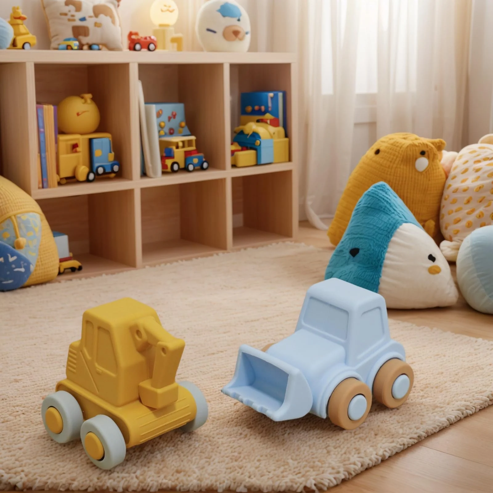 Ginbear Silikon-Spielzeugautos für Babys | Ab 9 Monaten | Weiches Krabbelfahrzeug-Set (12-18 Monate) | Ungiftiges Spielzeug für Kleinkinder 1-3 Jahre | BPA-frei, Lebensmittelecht (Bagger + Bulldozer) - Image 7