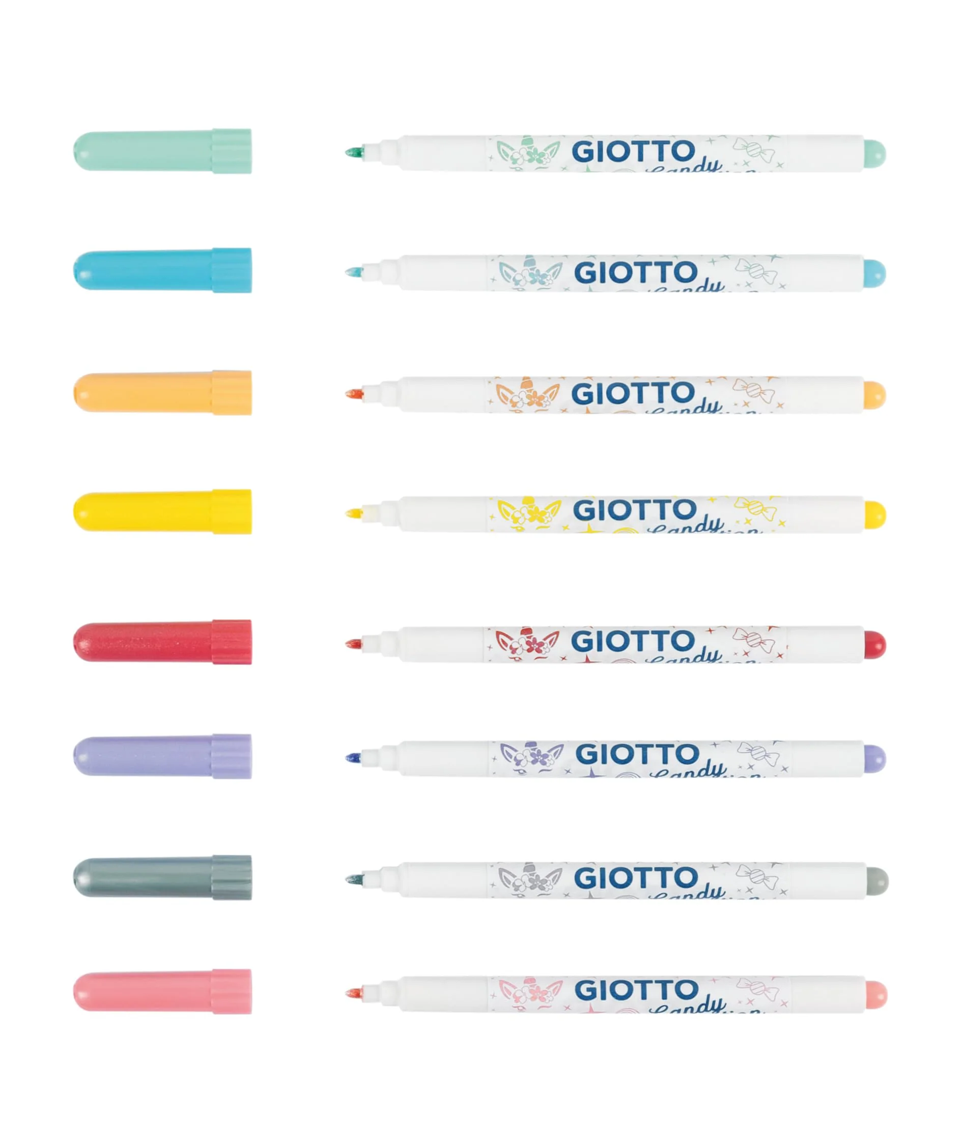GIOTTO Glitter Candy Collection Filzstifte, 8 Glitzer-Farben, runde Form - Image 5