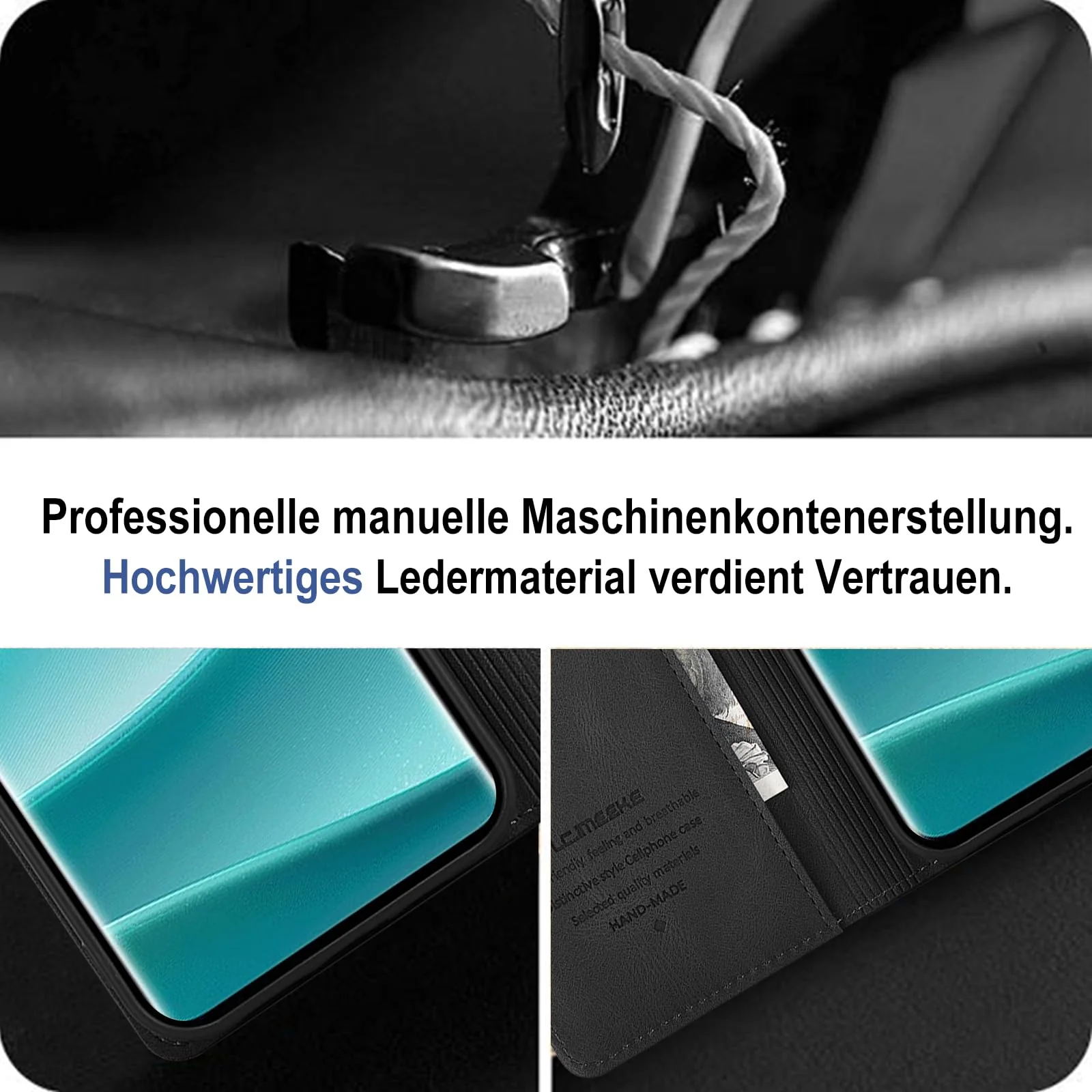 Giyer für Xiaomi Redmi Note 14 Pro Hülle mit Schutzfolie, Handyhülle Redmi Note 14 Pro 5G PU Leder Wallet Flip Case, Schutzhülle Redmi Note 14 Pro Klapphülle mit Kartenfach Standfunktion (Schwarz) - Image 5
