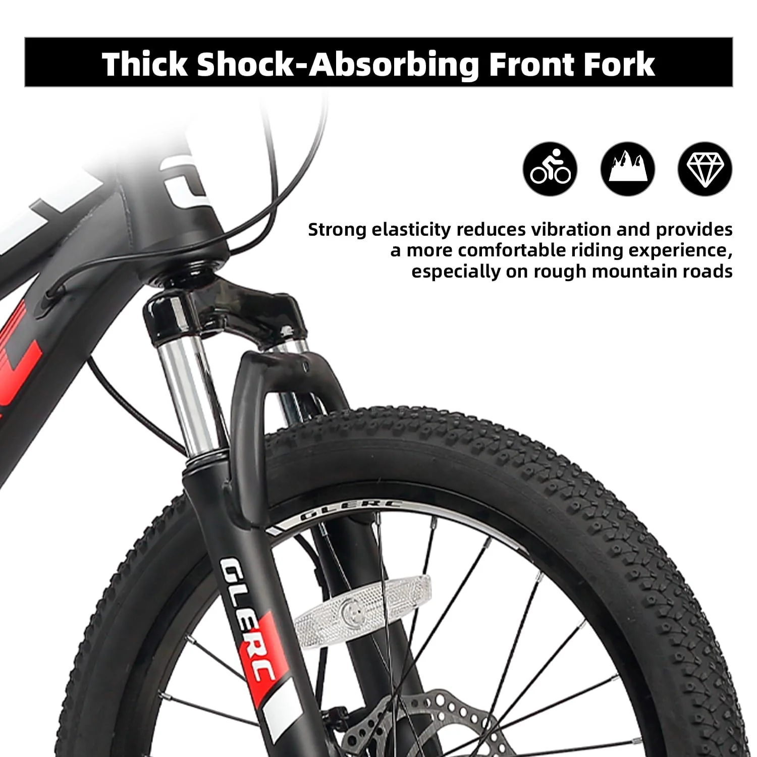 Glerc Skyline Kinder Mountainbike für Jungen Mädchen, 20 Zoll Fahrrad für 6 7 8 9 10 11 12 Jahre Jugendliche, 21 Gang Fahrrad mit Vorderradfederung & Scheibenbremsen & stabilem Rahmen, schwarz - Image 7
