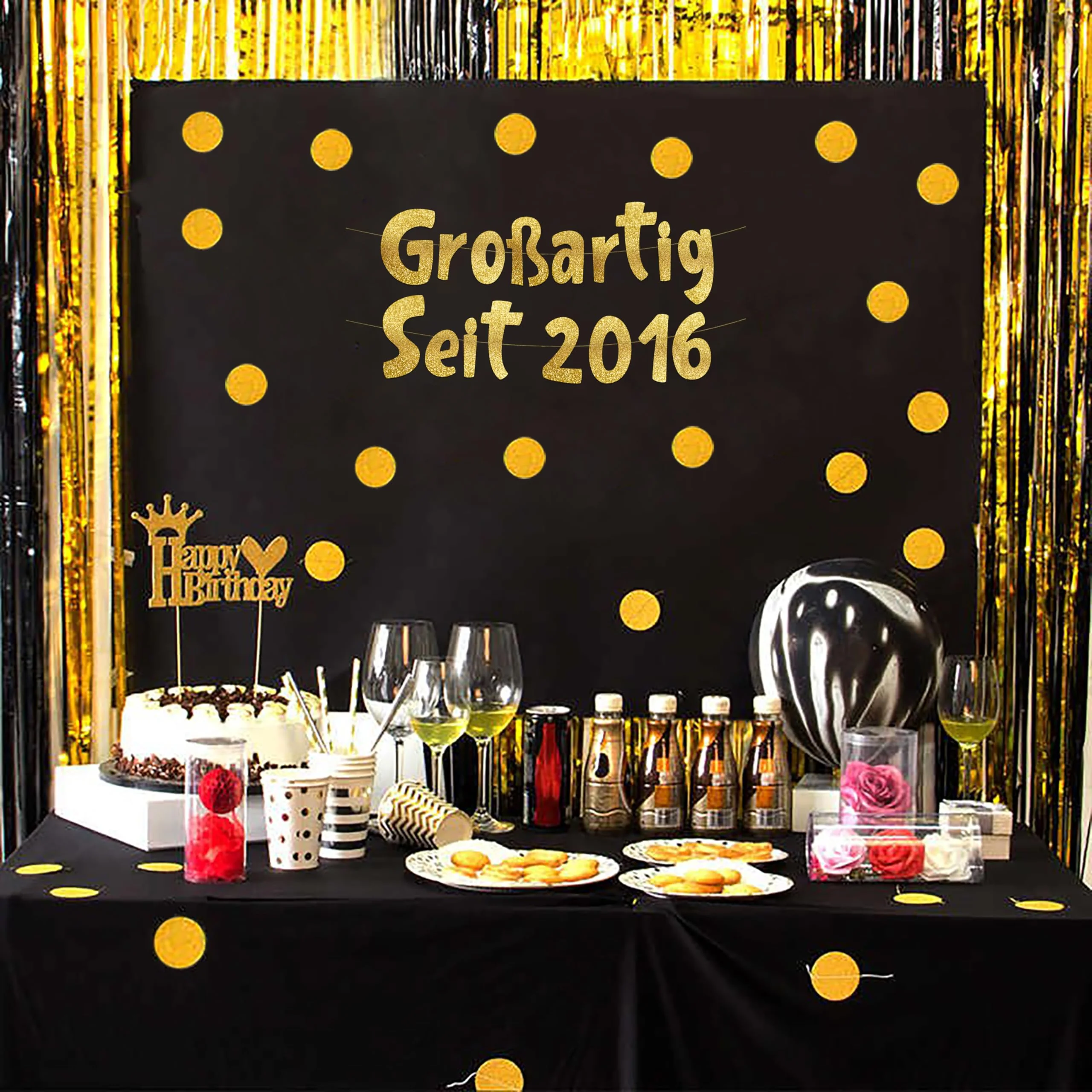 Glitzer-Banner mit Aufschrift "Großartig Seit 2016" Party-Dekorationen und Zubehör für 9. Geburtstag - Image 3
