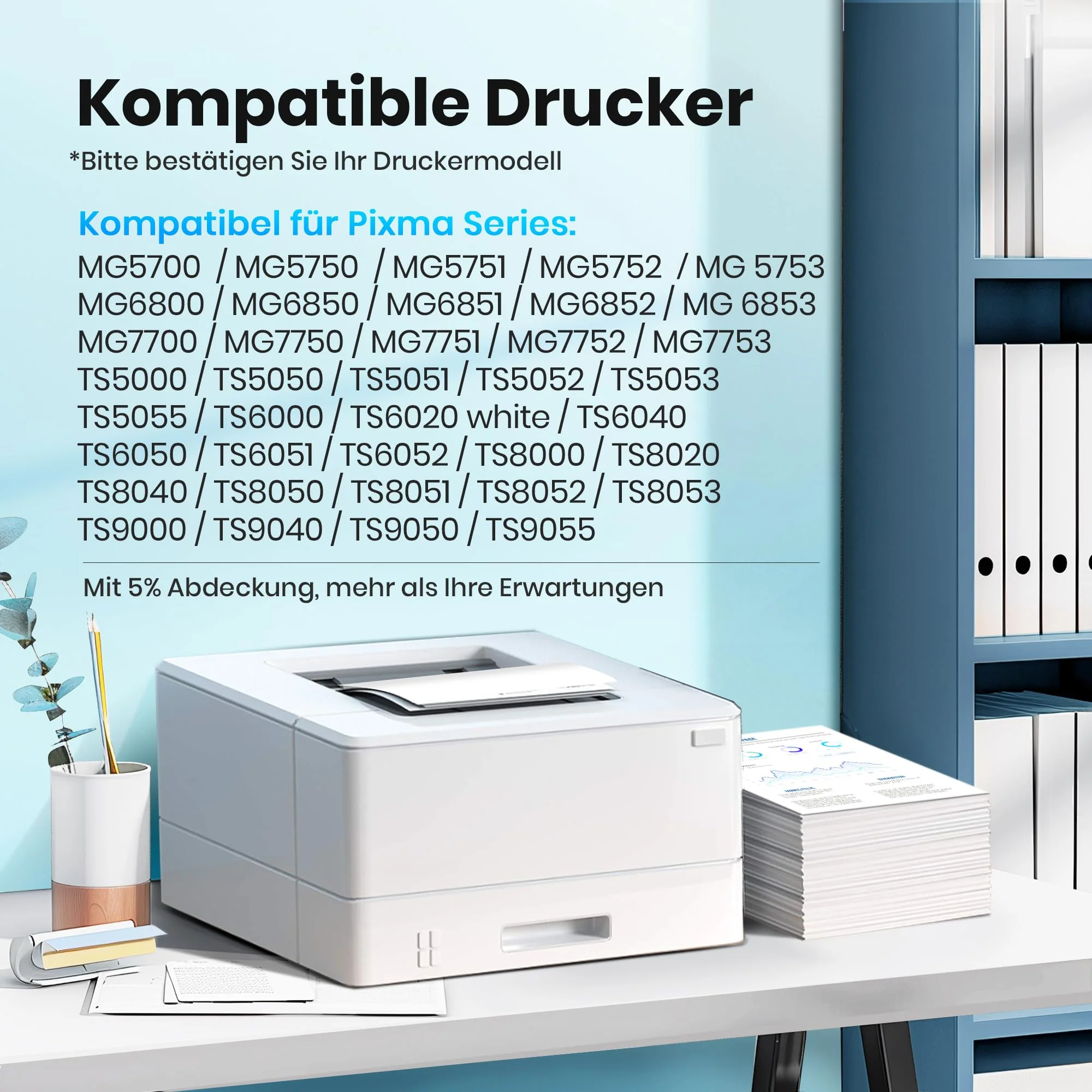 Glliter 570XL 571XL Patronen für Canon TS5050 Druckerpatronen für Canon TS 5050 Kompatibel mit Canon PIXMA TS5050 MG5750 TS5055 TS5000 TS5053 TS6050 für Canon Druckerpatronen 570 571 (20er-Pack) - Image 2