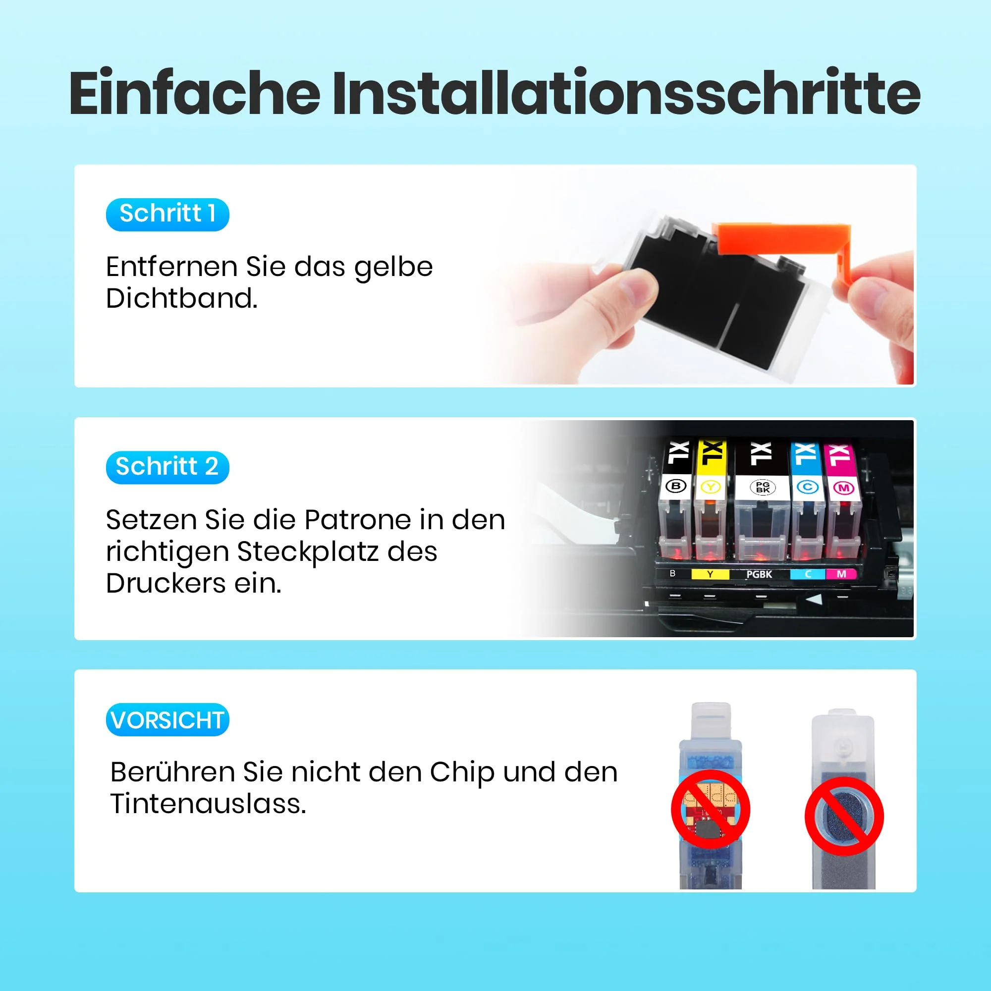 Glliter 570XL 571XL Patronen für Canon TS5050 Druckerpatronen für Canon TS 5050 Kompatibel mit Canon PIXMA TS5050 MG5750 TS5055 TS5000 TS5053 TS6050 für Canon Druckerpatronen 570 571 (20er-Pack) - Image 3