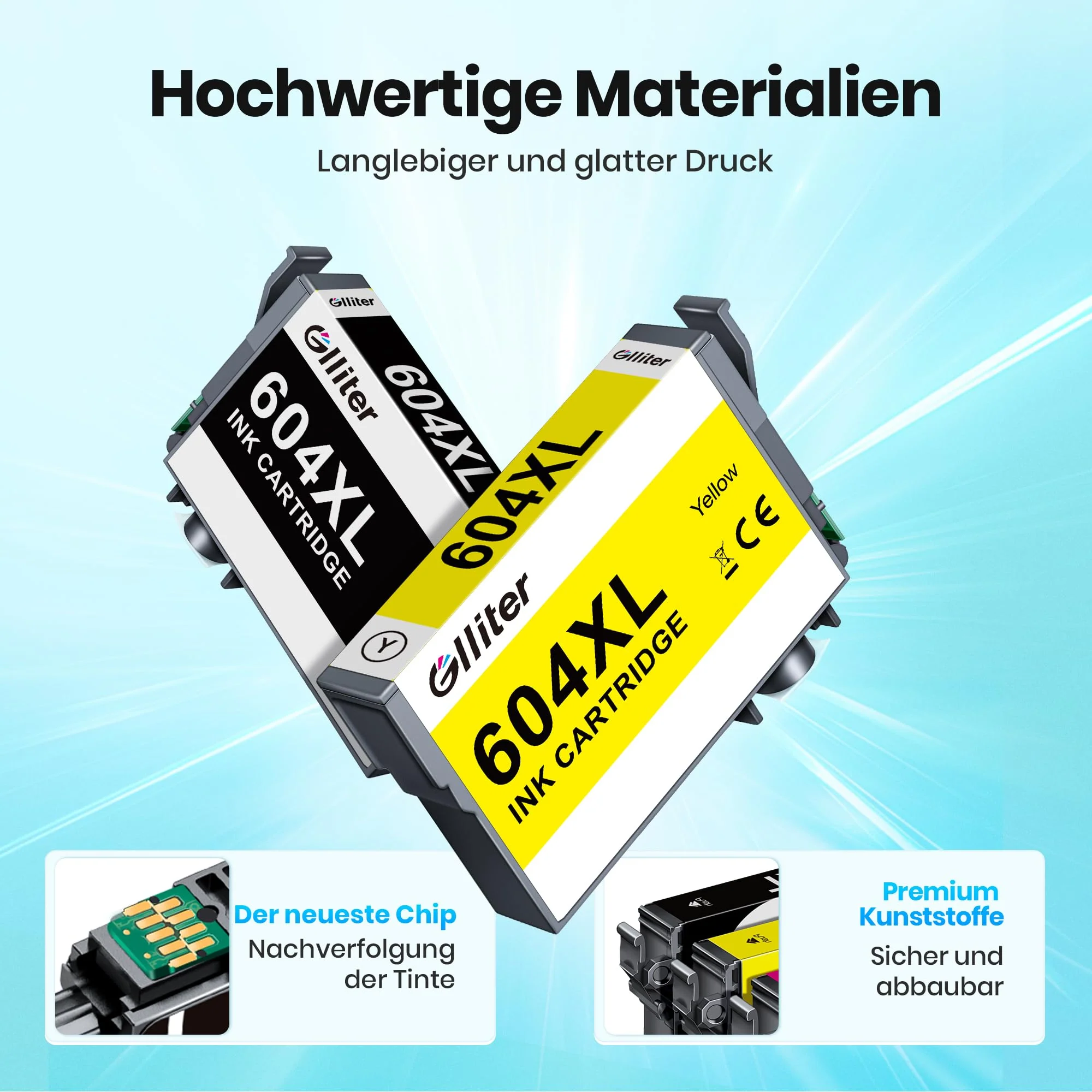 Glliter 604XL Patronen für Epson 604 Patronen für Epson 604 XL für Epson XP 3200 Druckerpatronen Kompatibel mit Epson Expression Home XP 4200 XP-2205 XP-3205 XP-4205 Workforce WF-2930 WF-2935 - Image 4
