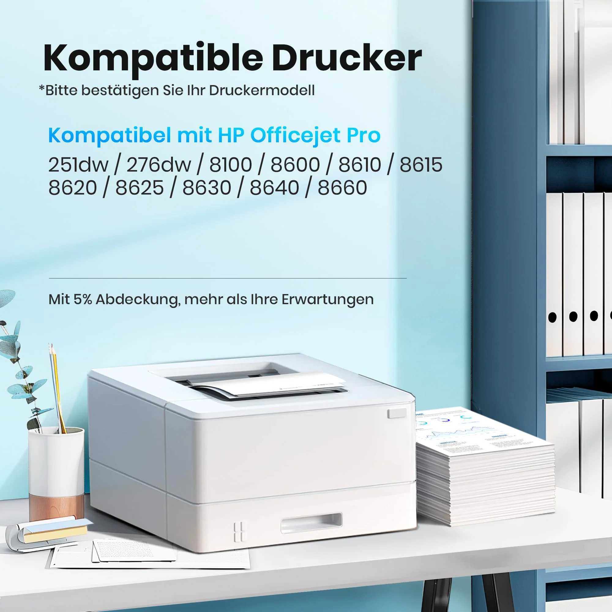 Glliter 950 XL 951XL Druckerpatronen für HP 951XL Multipack Kompatible für HP Officejet Pro 8600 Patronen für HP Officejet Pro 8620 8610 Patronen (Schwarz Cyan Magenta Gelb, 4er-Pack) - Image 2