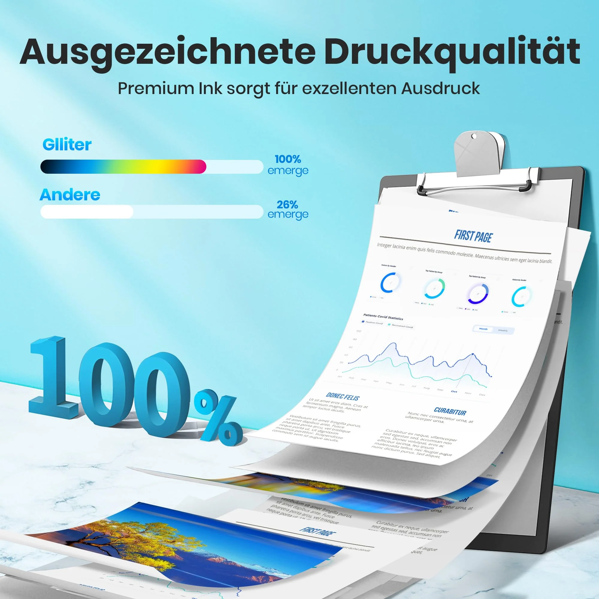 Glliter 950 XL 951XL Druckerpatronen für HP 951XL Multipack Kompatible für HP Officejet Pro 8600 Patronen für HP Officejet Pro 8620 8610 Patronen (Schwarz Cyan Magenta Gelb, 4er-Pack) - Image 3