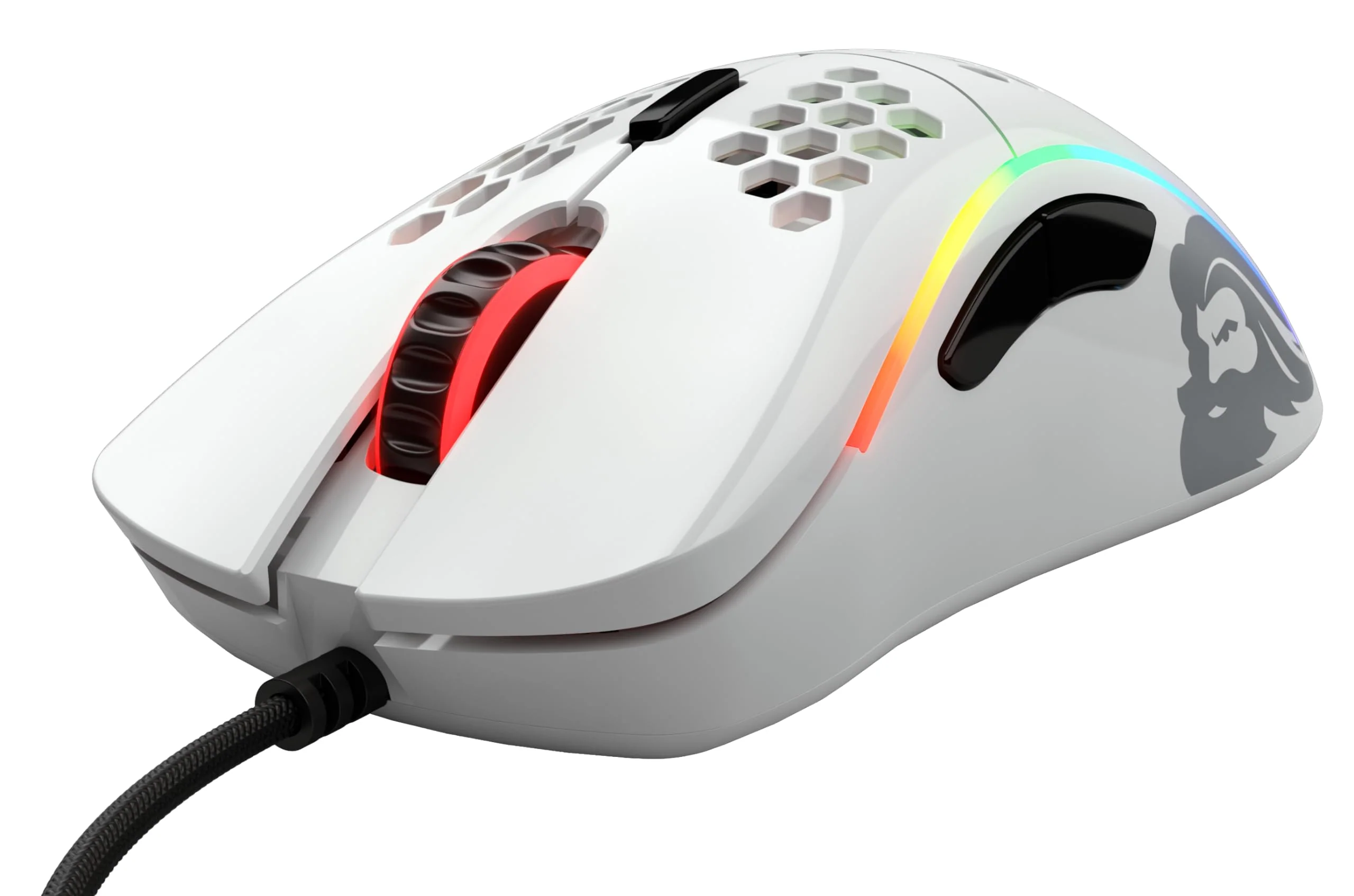 Glorious Gaming Model D Wired Gaming Mouse – superleichtes Wabendesign mit 68 g, RGB-Beleuchtung, ergonomisch, Pixart 3360 Sensor, Omron-Schaltern, PTFE-Füße, 6 Tasten – Glänzend Weiß - Image 3