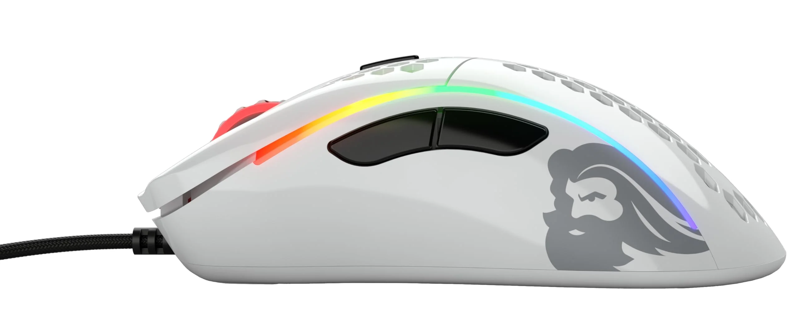 Glorious Gaming Model D Wired Gaming Mouse – superleichtes Wabendesign mit 68 g, RGB-Beleuchtung, ergonomisch, Pixart 3360 Sensor, Omron-Schaltern, PTFE-Füße, 6 Tasten – Glänzend Weiß - Image 4