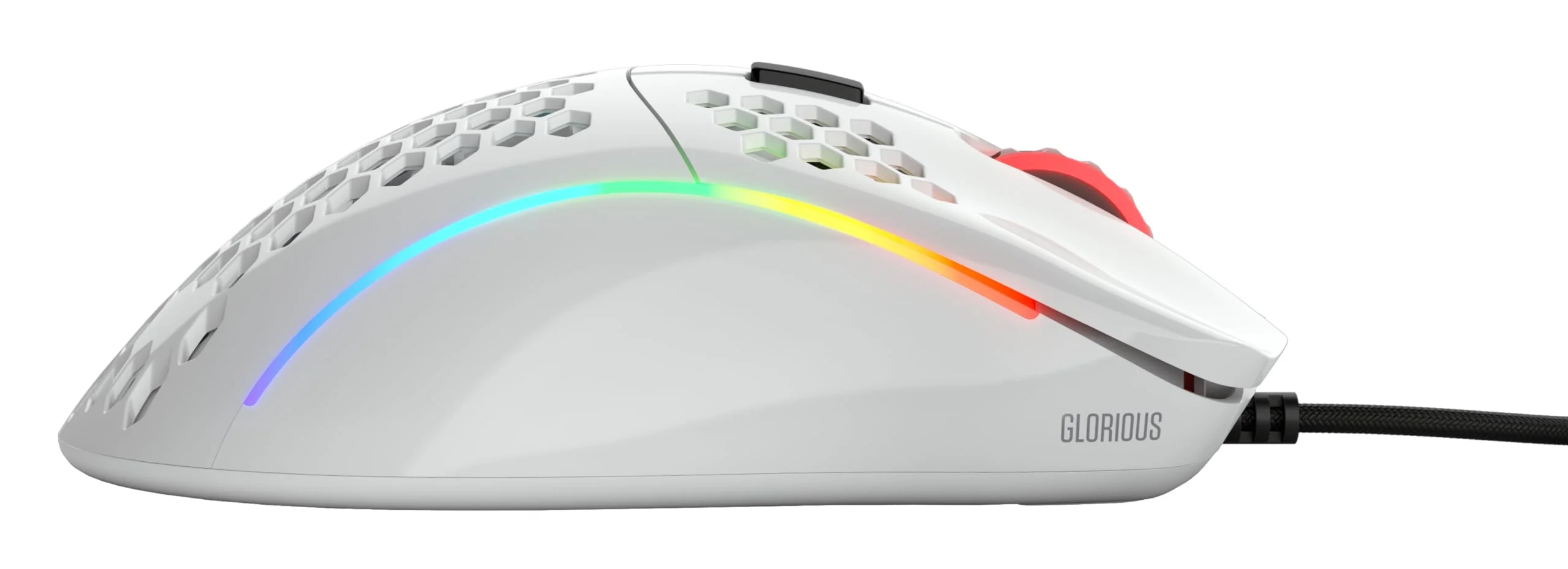 Glorious Gaming Model D Wired Gaming Mouse – superleichtes Wabendesign mit 68 g, RGB-Beleuchtung, ergonomisch, Pixart 3360 Sensor, Omron-Schaltern, PTFE-Füße, 6 Tasten – Glänzend Weiß - Image 5