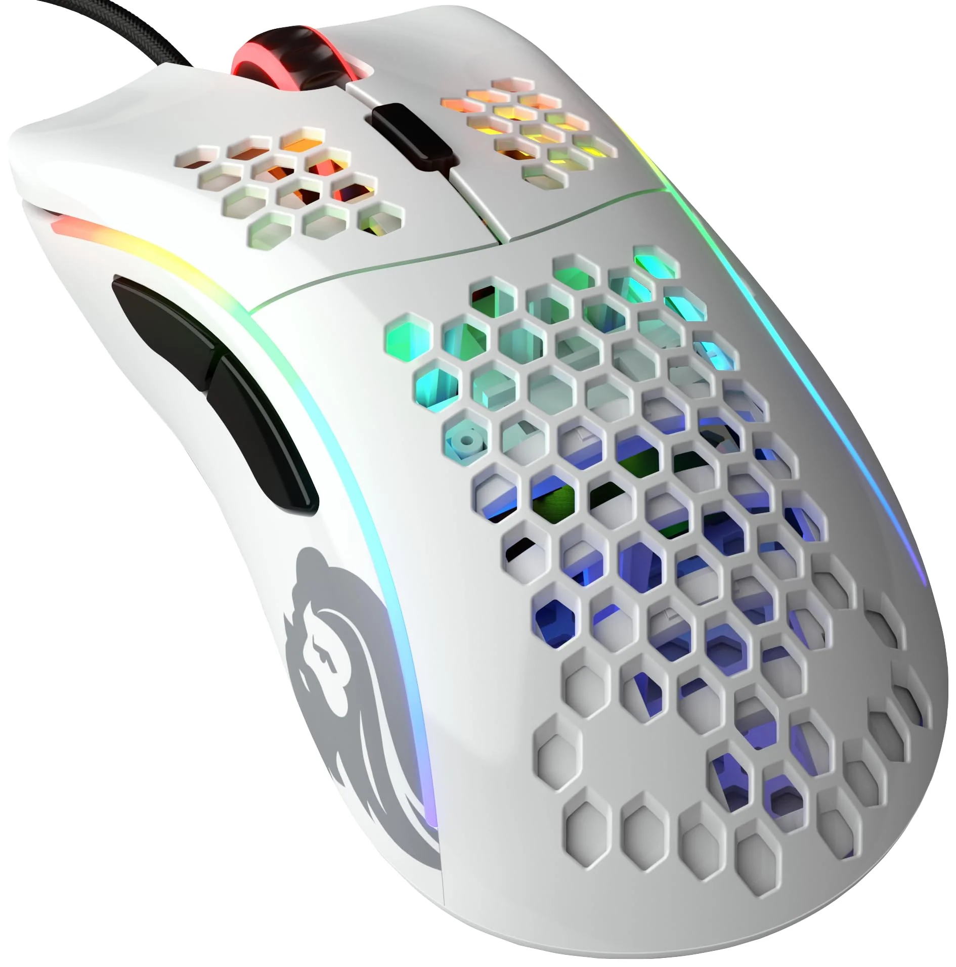 Glorious Gaming Model D Wired Gaming Mouse – superleichtes Wabendesign mit 68 g, RGB-Beleuchtung, ergonomisch, Pixart 3360 Sensor, Omron-Schaltern, PTFE-Füße, 6 Tasten – Glänzend Weiß - Image 6