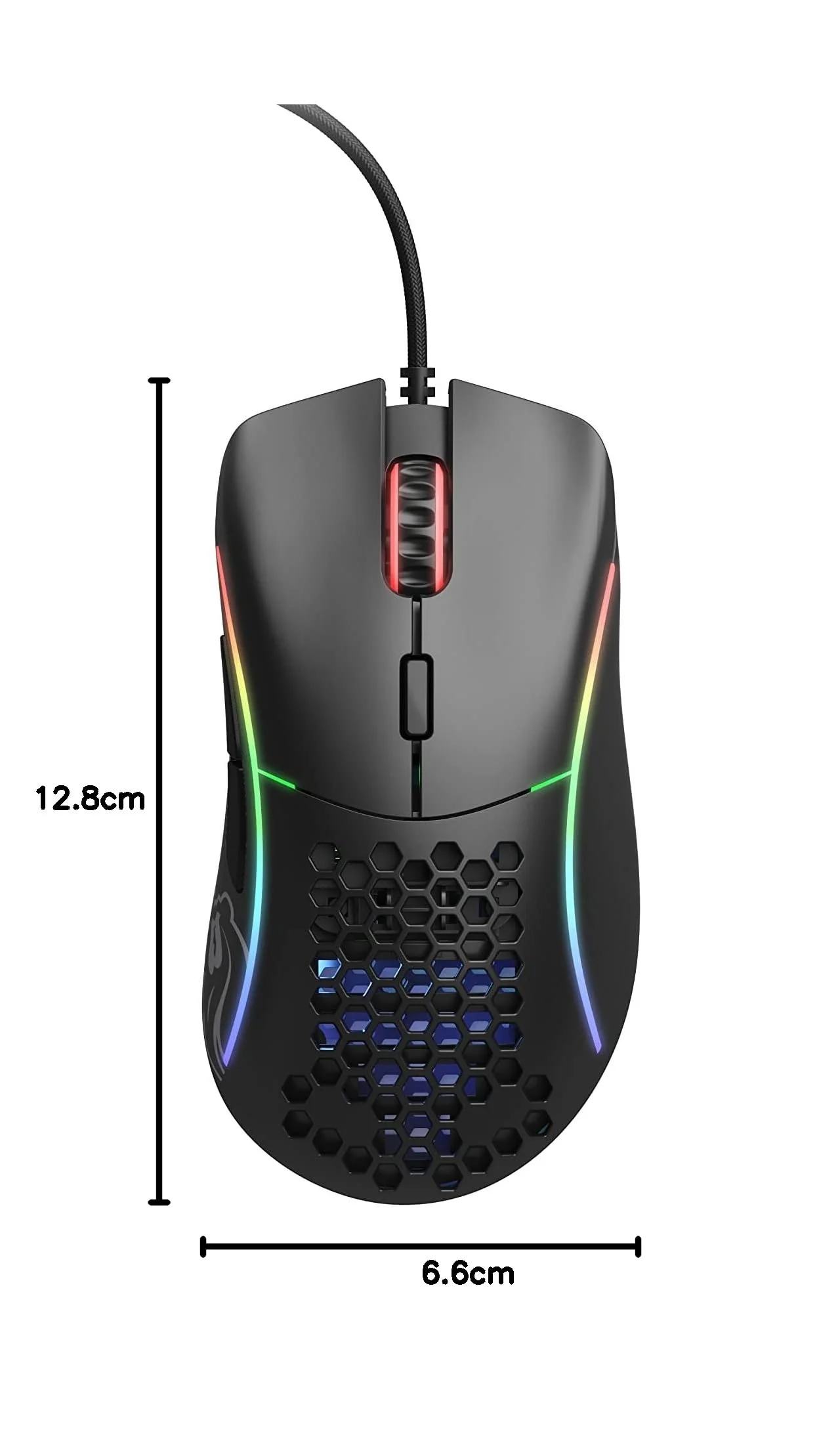 Glorious Gaming Model D Wired Gaming Mouse – superleichtes Wabendesign mit 68 g, RGB-Beleuchtung, ergonomisch, Pixart 3360 Sensor, Omron-Schaltern, PTFE-Füße, 6 Tasten – Mattschwarz - Image 6