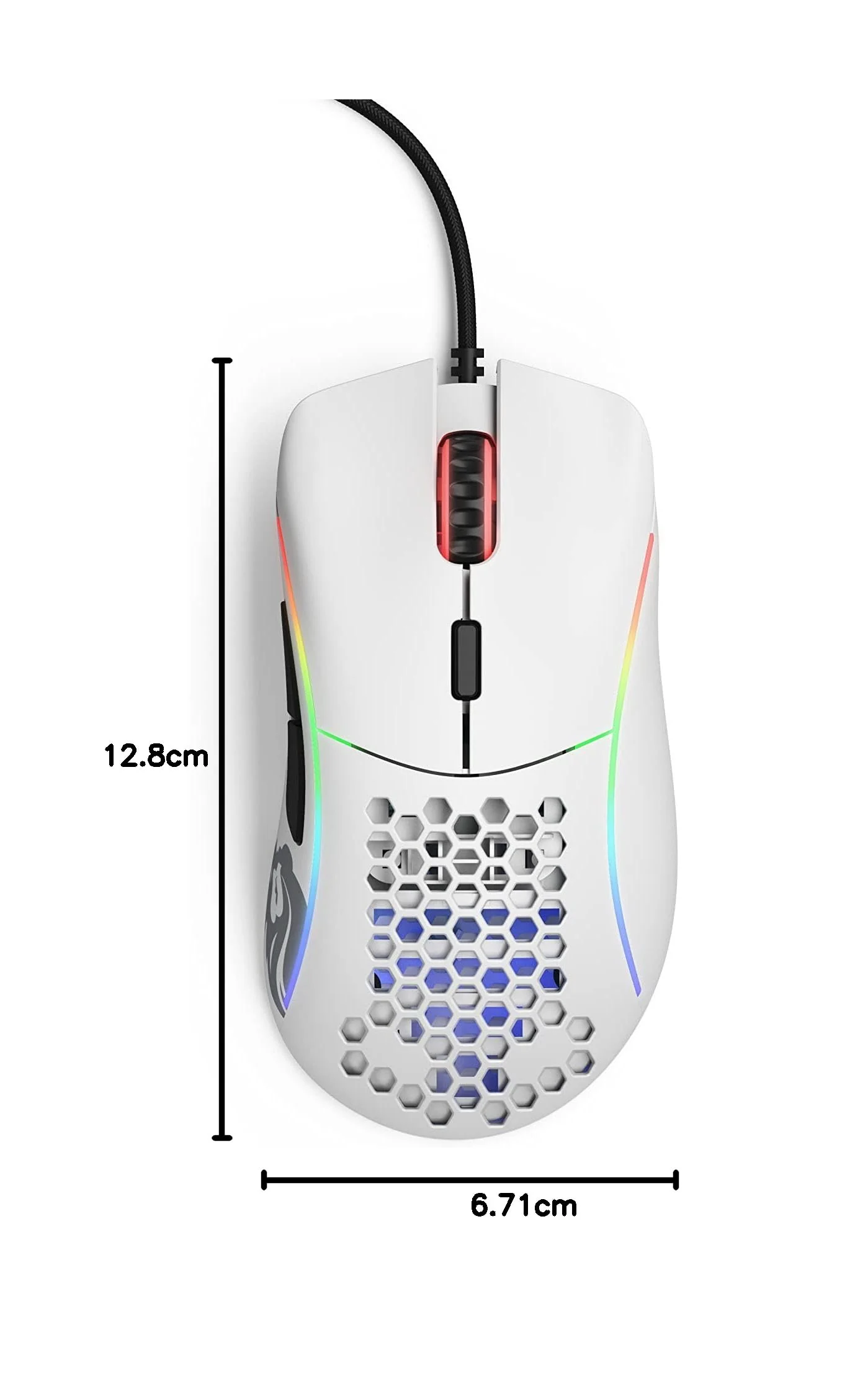 Glorious Gaming Model D Wired Gaming Mouse – superleichtes Wabendesign mit 68 g, RGB-Beleuchtung, ergonomisch, Pixart 3360 Sensor, Omron-Schaltern, PTFE-Füße, 6 Tasten – Mattweiß - Image 4