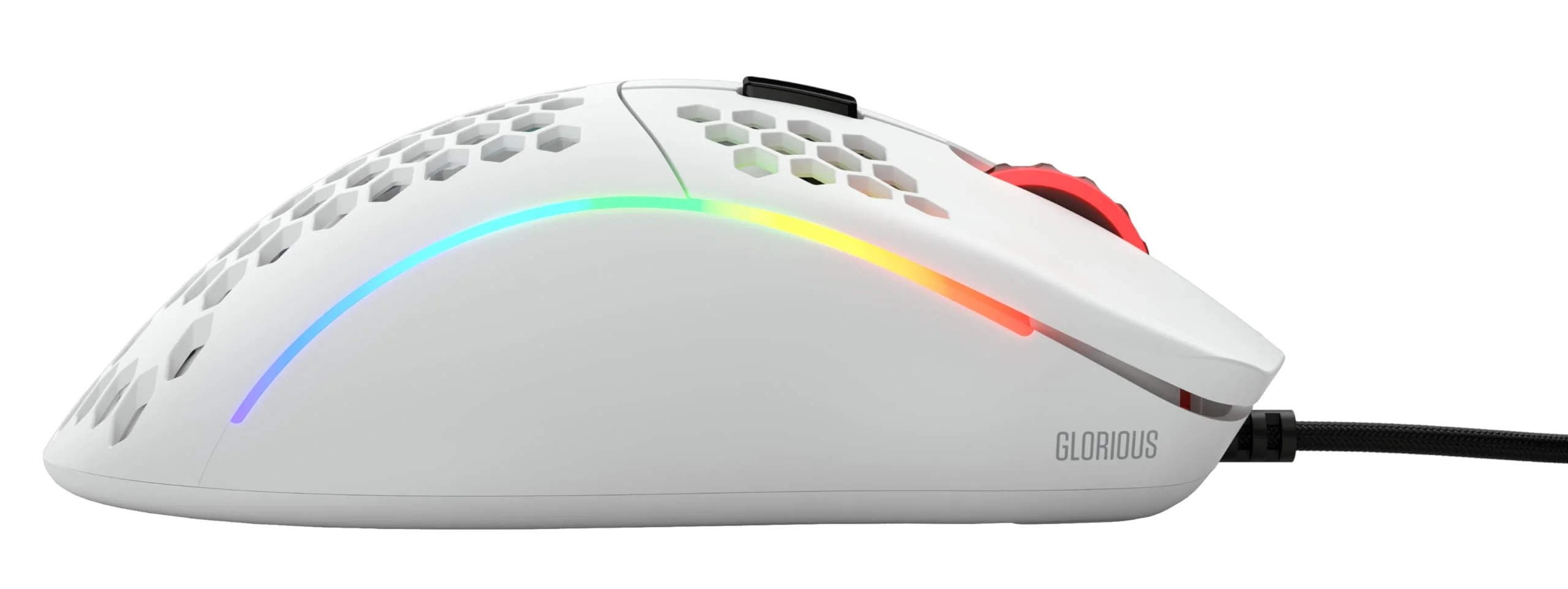 Glorious Gaming Model D Wired Gaming Mouse – superleichtes Wabendesign mit 68 g, RGB-Beleuchtung, ergonomisch, Pixart 3360 Sensor, Omron-Schaltern, PTFE-Füße, 6 Tasten – Mattweiß - Image 5