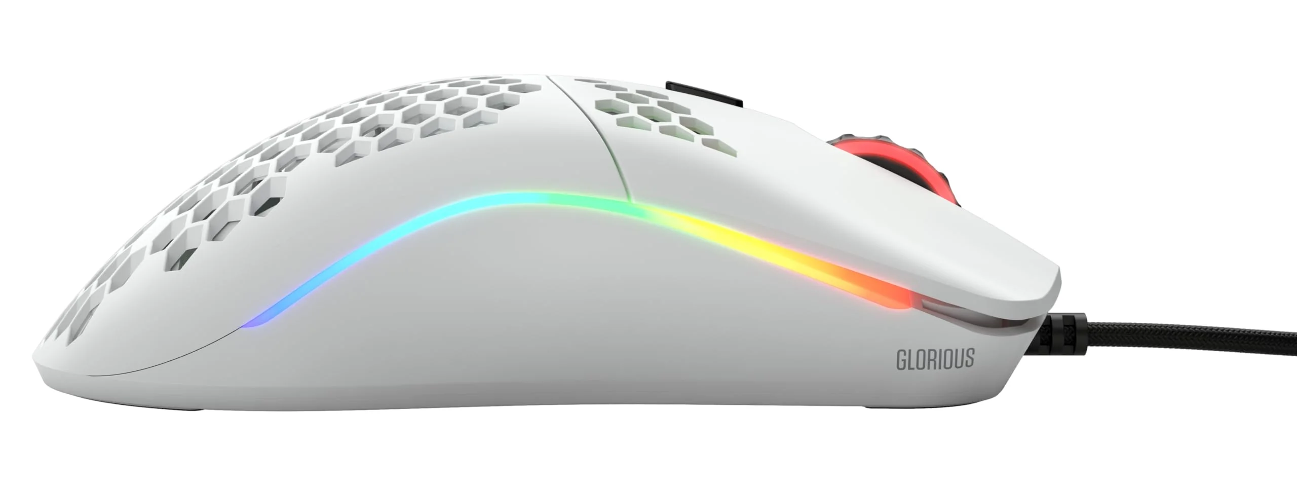 Glorious Gaming Model O- (Minus) Compact Wired Gaming Mouse – Im superleichten Wabendesign mit 58 g, RGB-Beleuchtung, Pixart 3360 Sensor, Omron-Schalter, beidhändig – Mattweiß - Image 2