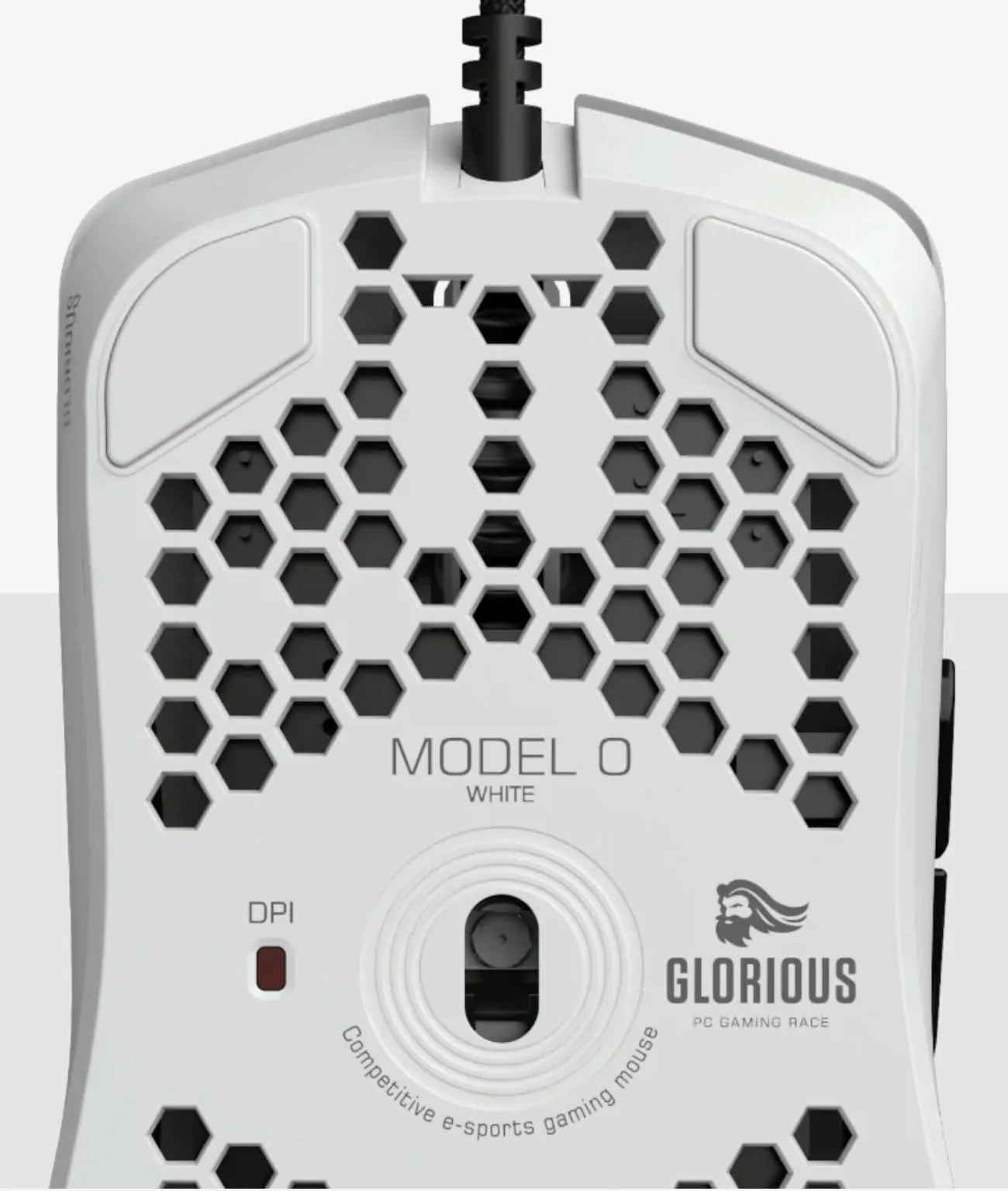 Glorious Gaming Model O Wired Gaming Mouse – superleichtes Wabendesign mit 67 g, RGB-Beleuchtung, Pixart 3360 Sensor, Omron-Schaltern, beidhändig – Mattweiß - Image 3