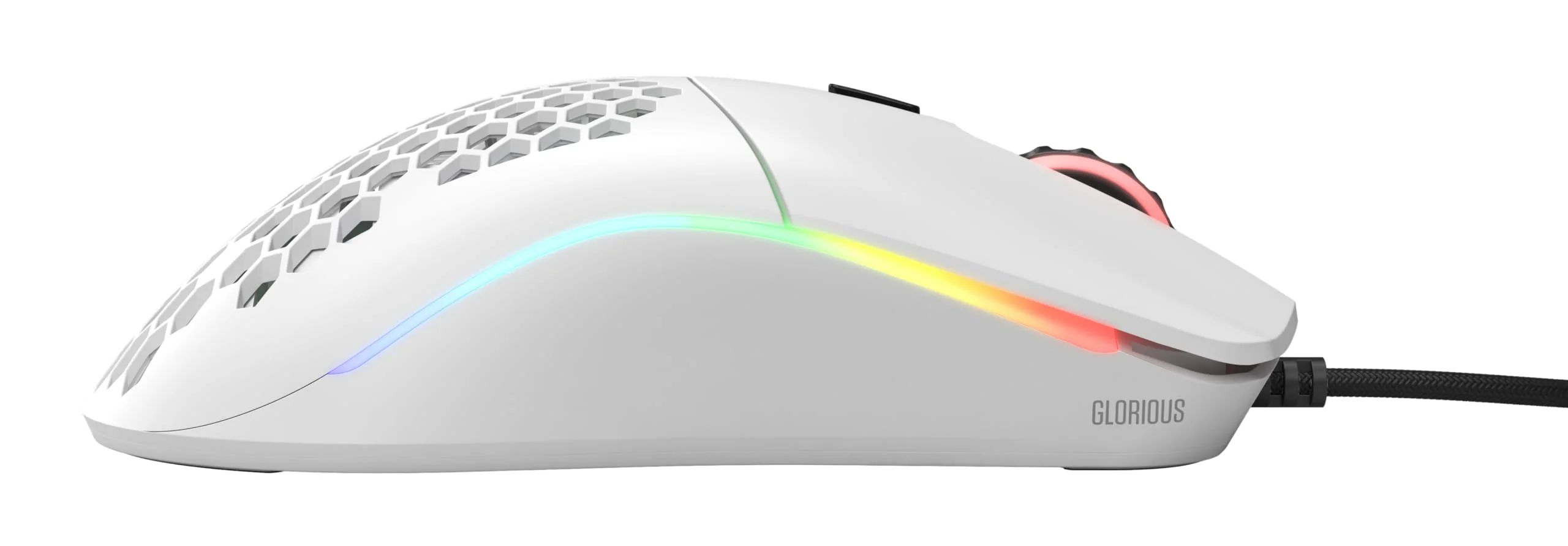 Glorious Gaming Model O Wired Gaming Mouse – superleichtes Wabendesign mit 67 g, RGB-Beleuchtung, Pixart 3360 Sensor, Omron-Schaltern, beidhändig – Mattweiß - Image 9