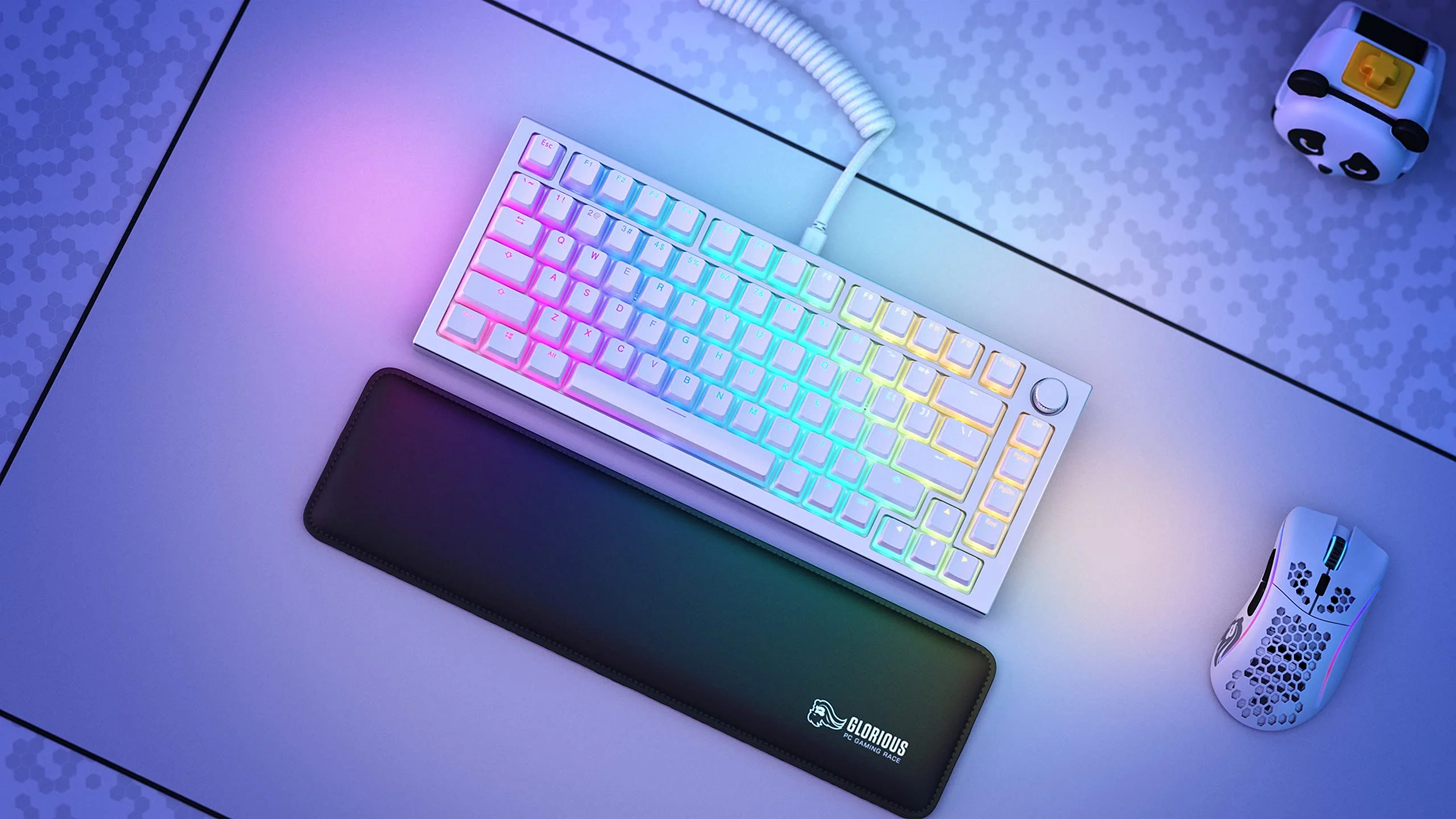 Glorious Pc Gaming Race GMMK Pro - 75% TKL Modular Gaming Keyboard Mechanical mit RGB Beleuchtung - Vollständige Anpassung auf Dichtungen montiert - Barebones (ISO-Layout, Weiß) - Image 12