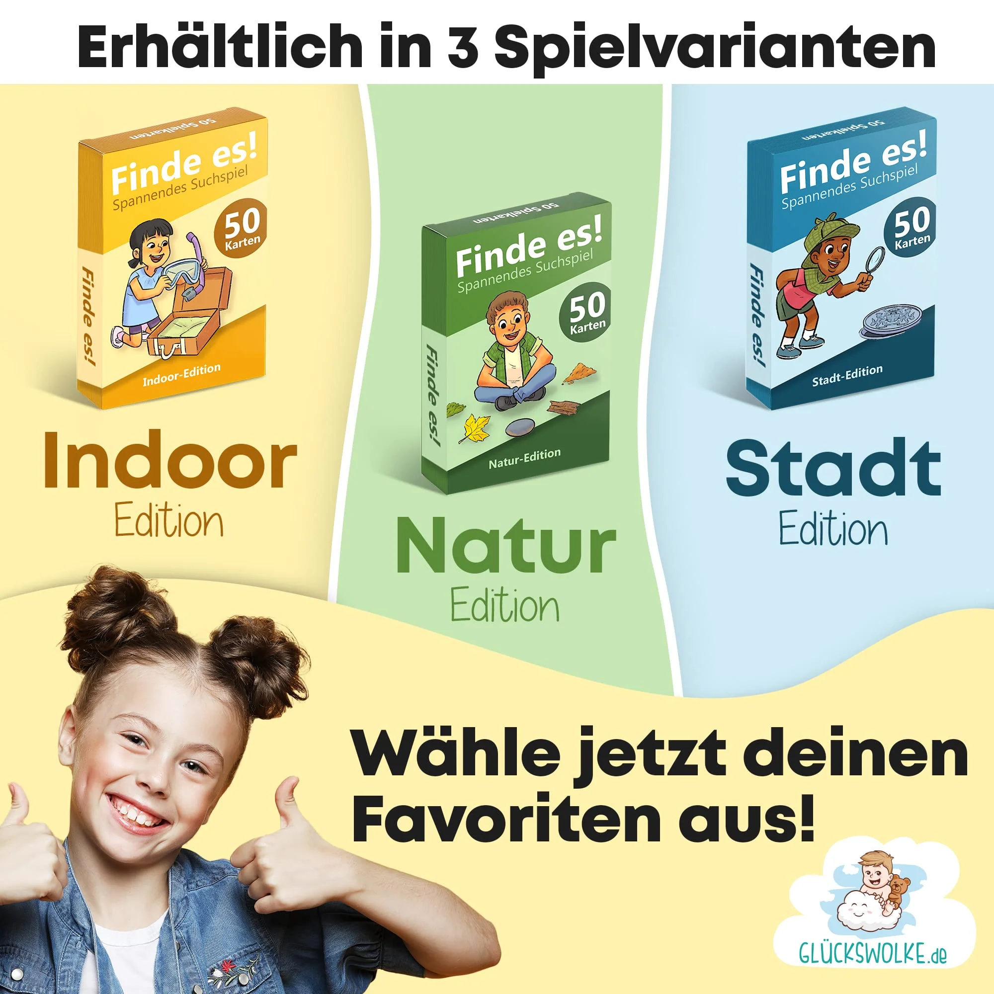 GLÜCKSWOLKE – Finde es I Dein Zuhause neu entdecken I Indoor Schatzsuche für Mädchen & Junge ab 5, 6, 7, 8 Jahre I Spiele für Kinder - Lernspiel Spielzeug I Kinderspiele für Schlecht-Wetter-Tage - Image 3