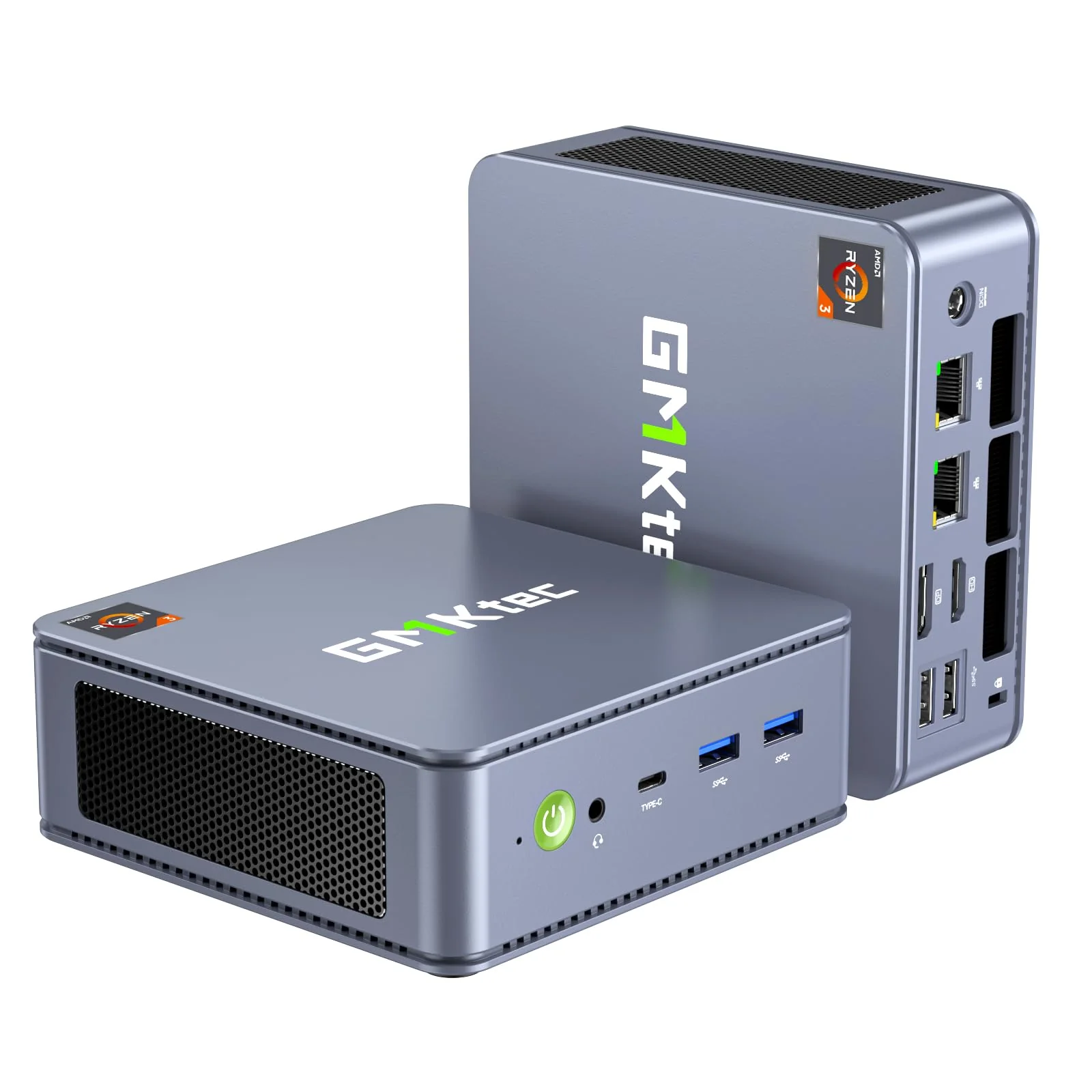 GMKtec Desktop PC Computer 5825U, M5 Plus Dual LAN 2.5G Micro-PC W11 Pro, AMD Ryzen 7 5825U (8 C/16 T4,50 GHz), 32 GB DDR4 RAM + 1TB PCIe-SSD, WiFi 6E, USB 3.2, USB-C, BT 5.2, DP, HDMI - Image 2